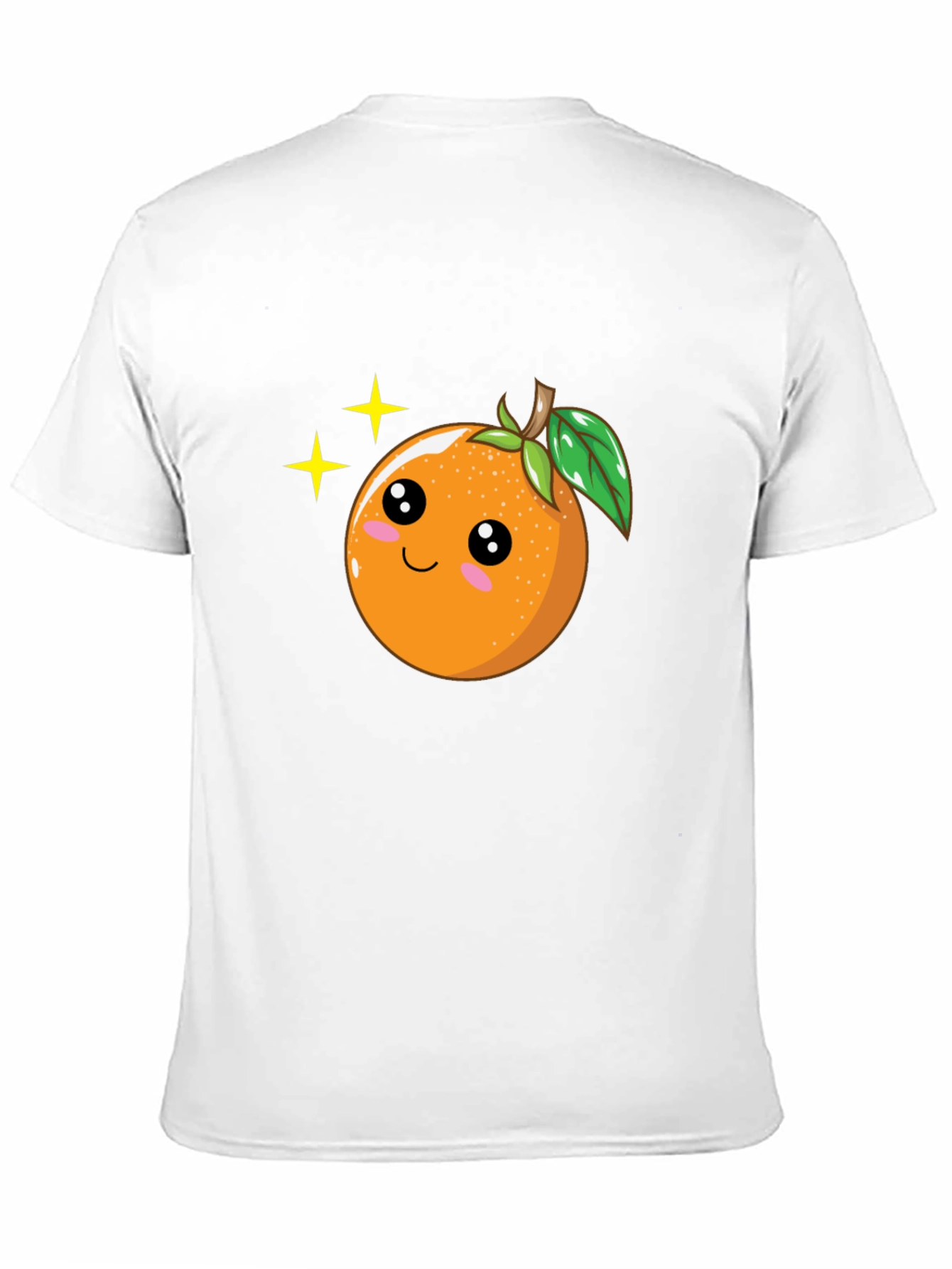 Cute Orange Cartoon Graphic Black T-Shirt