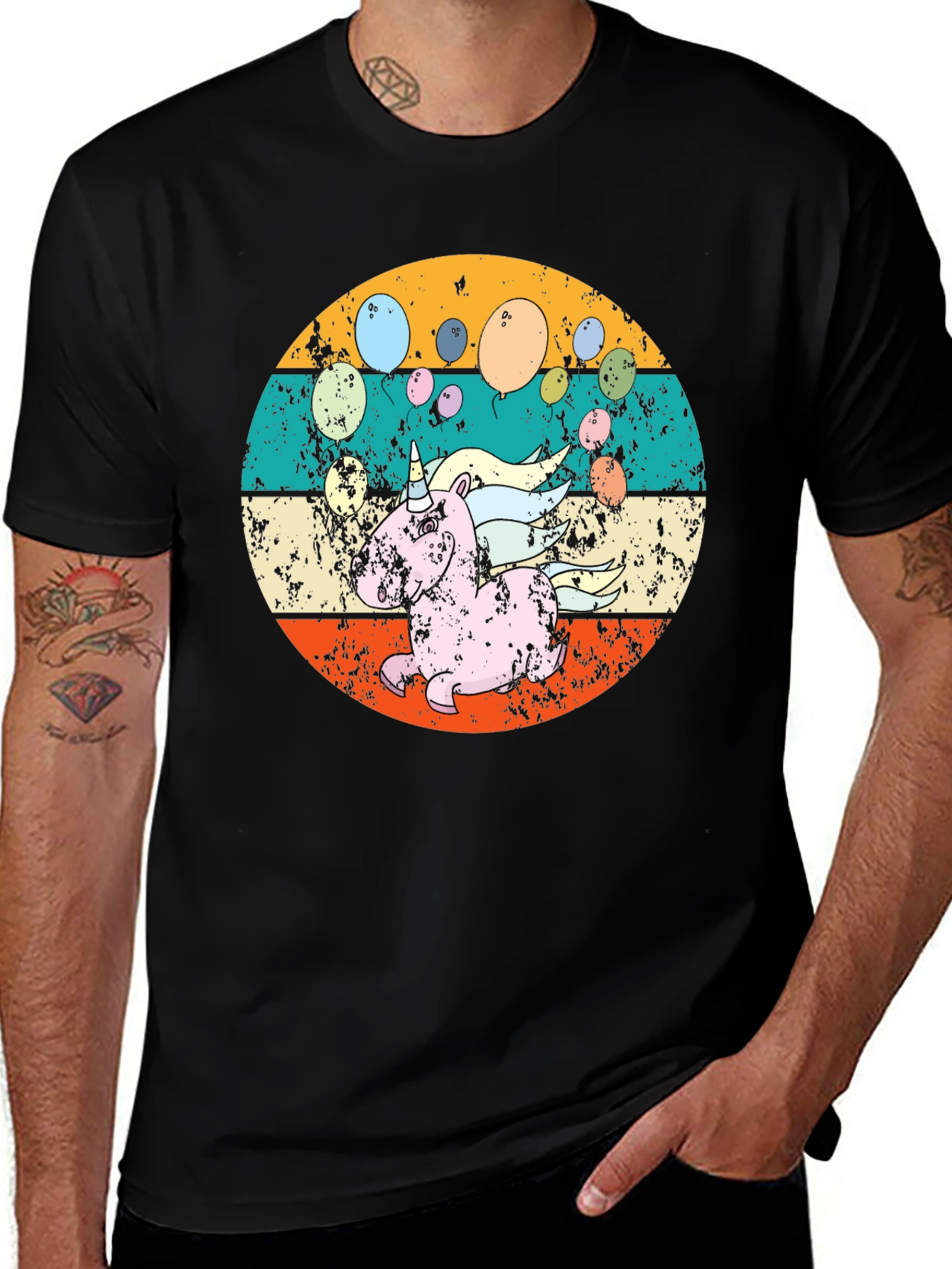 Retro Unicorn Balloons T-Shirt