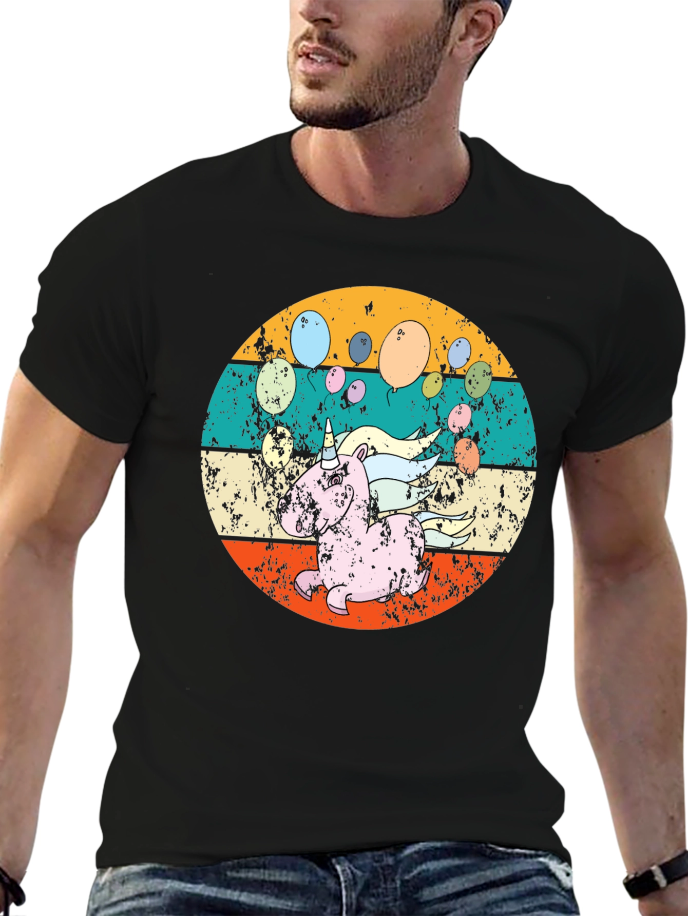Retro Unicorn Balloons T-Shirt