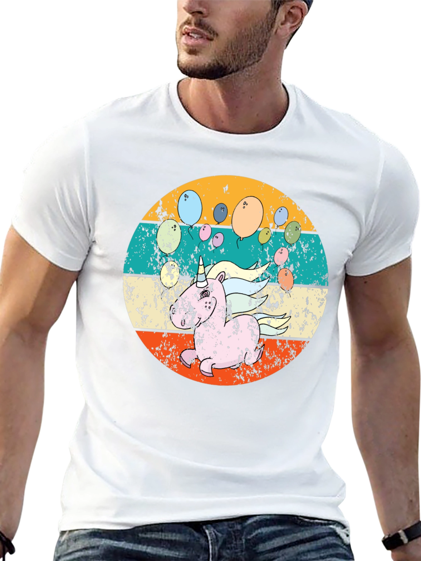 Retro Unicorn Balloons T-Shirt