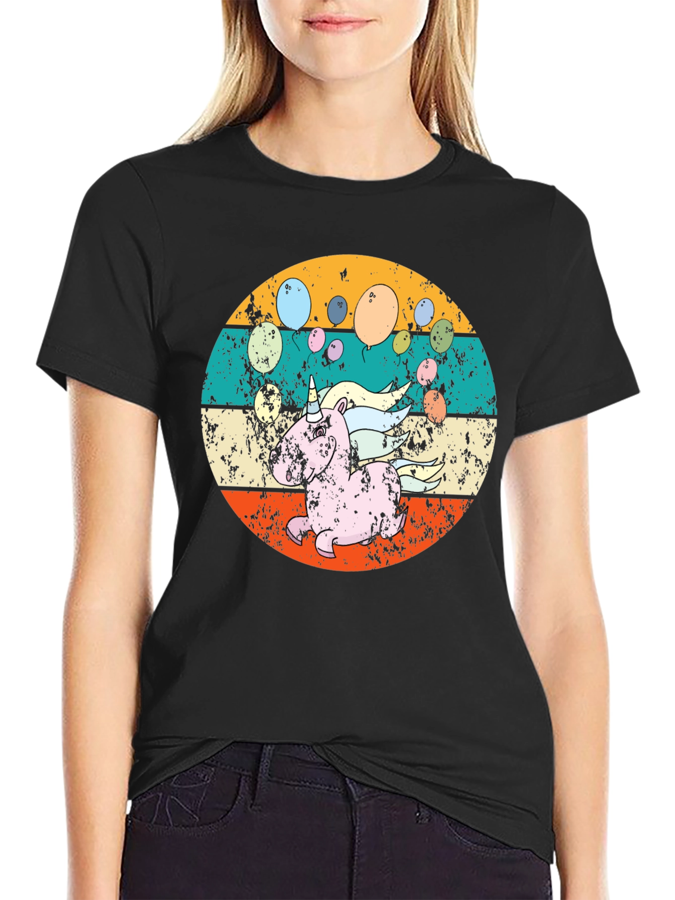 Retro Unicorn Balloons T-Shirt