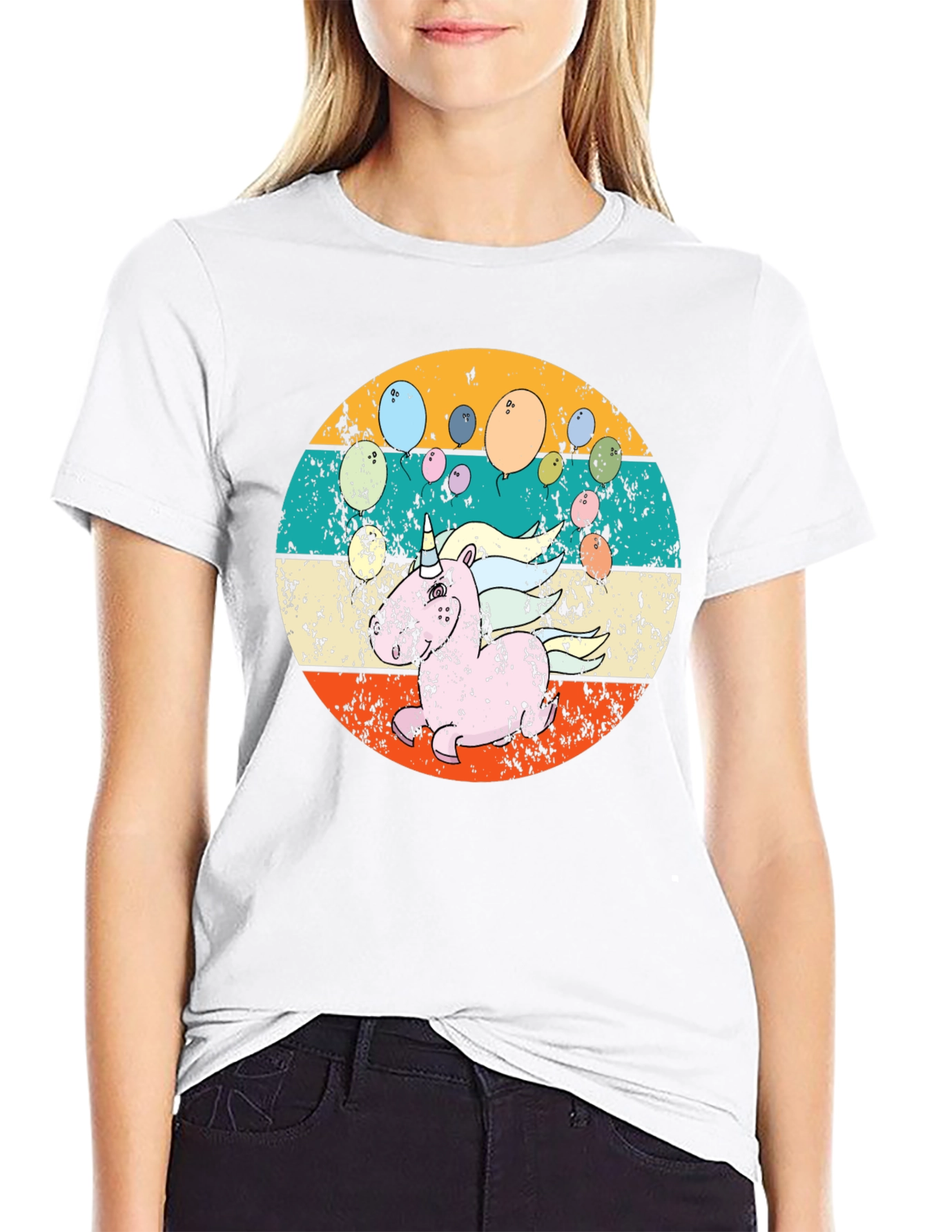 Retro Unicorn Balloons T-Shirt