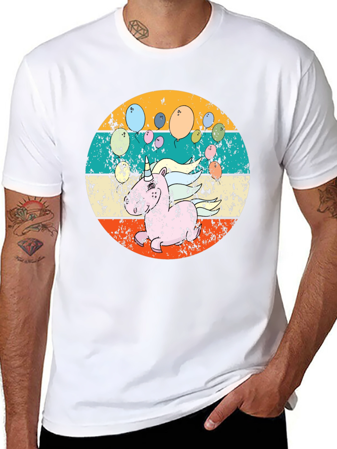Retro Unicorn Balloons T-Shirt