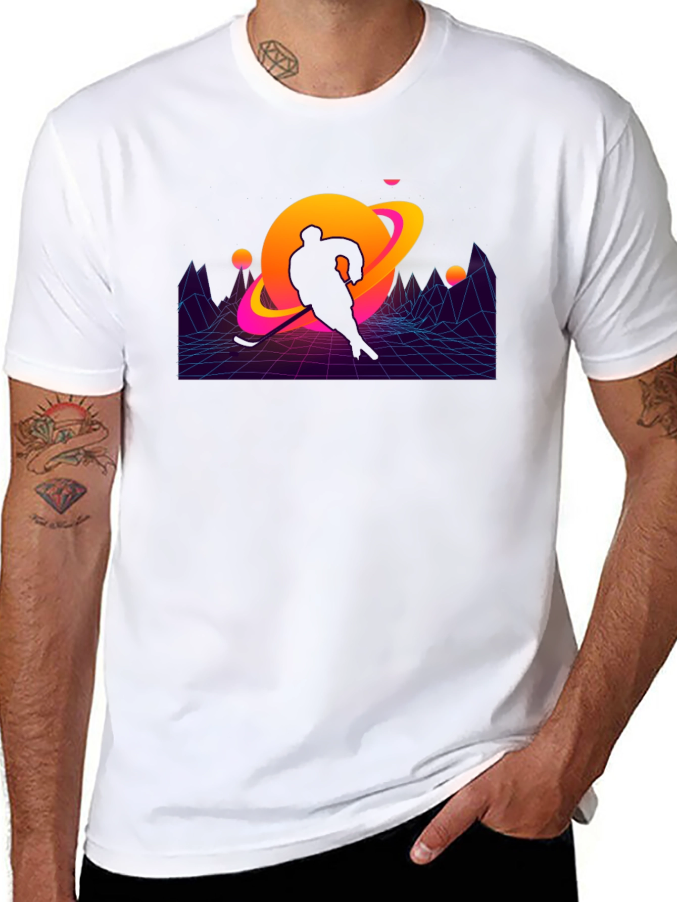 Retro Hockey Player T-Shirt
