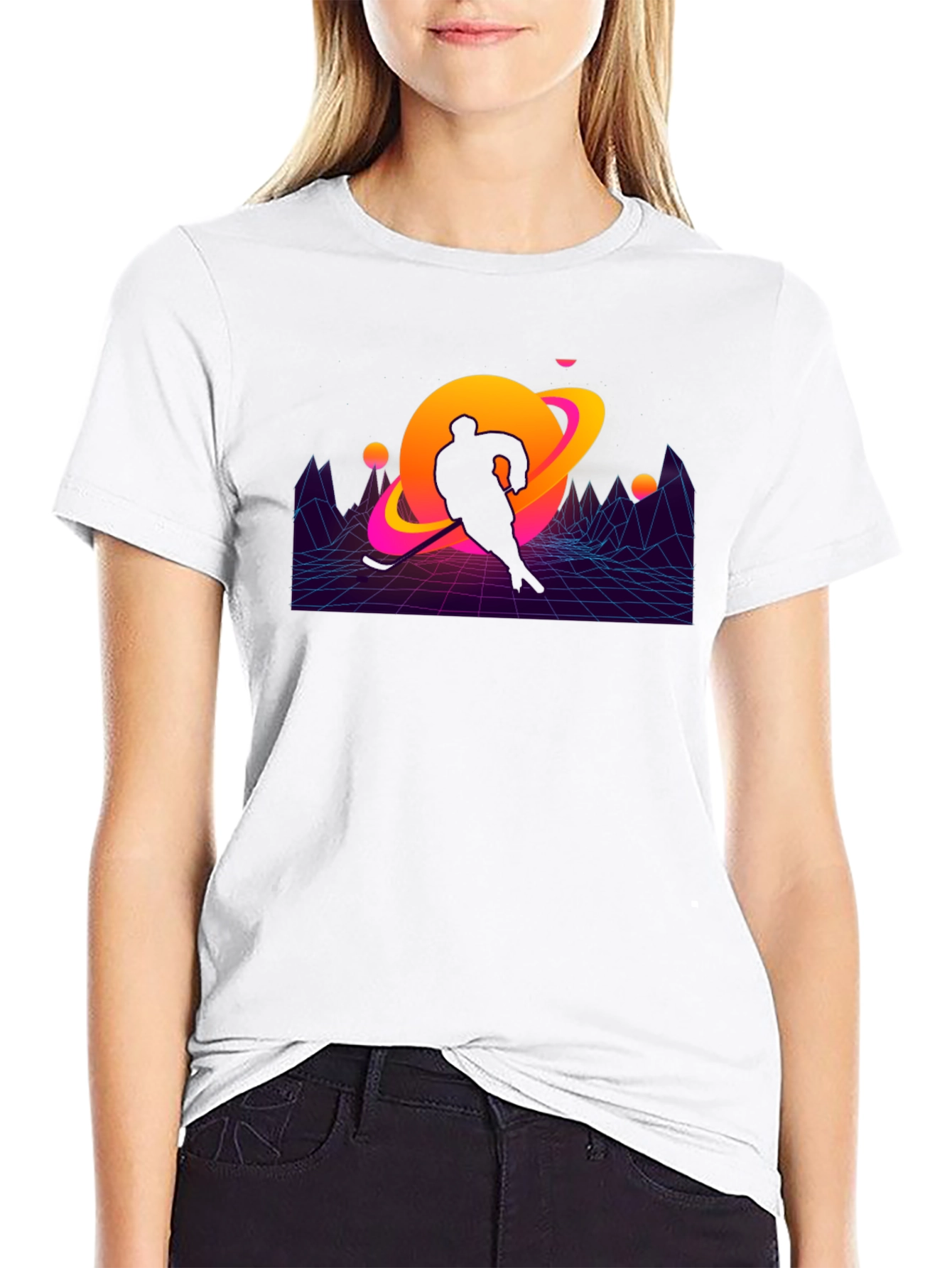 Retro Hockey Player T-Shirt