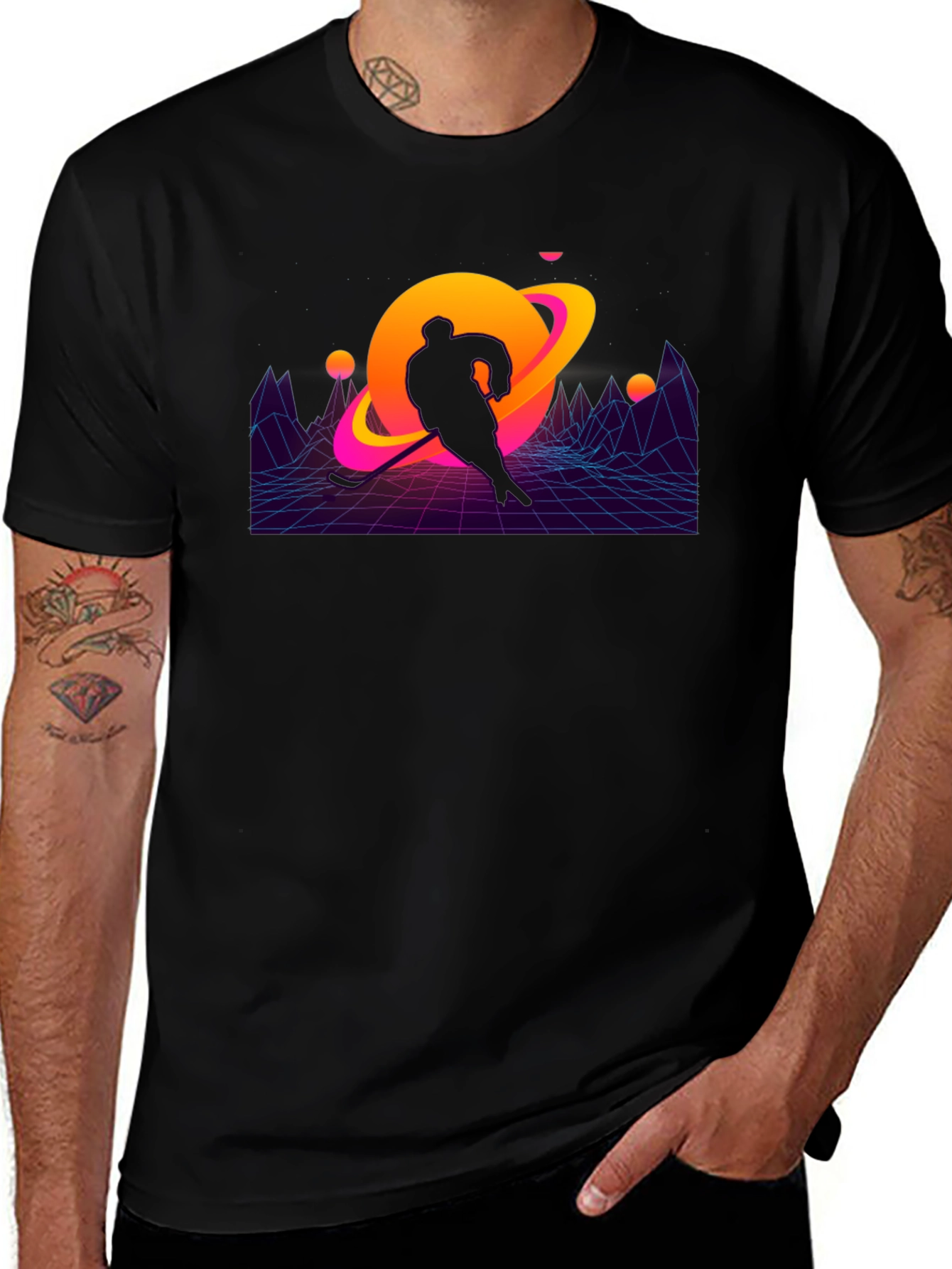 Retro Hockey Player T-Shirt