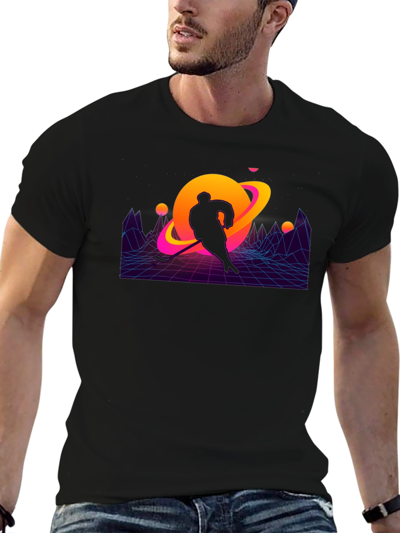 Retro Hockey Player T-Shirt