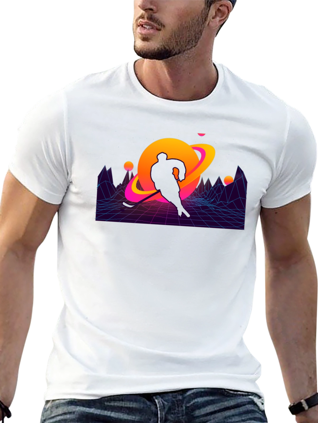 Retro Hockey Player T-Shirt
