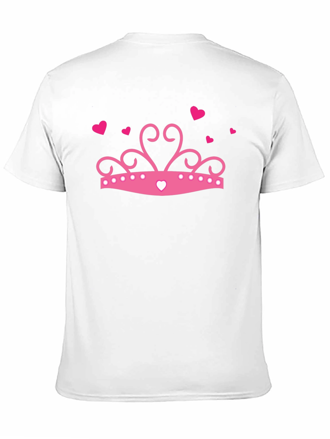 Pink Princess Crown Graphic Black T-Shirt
