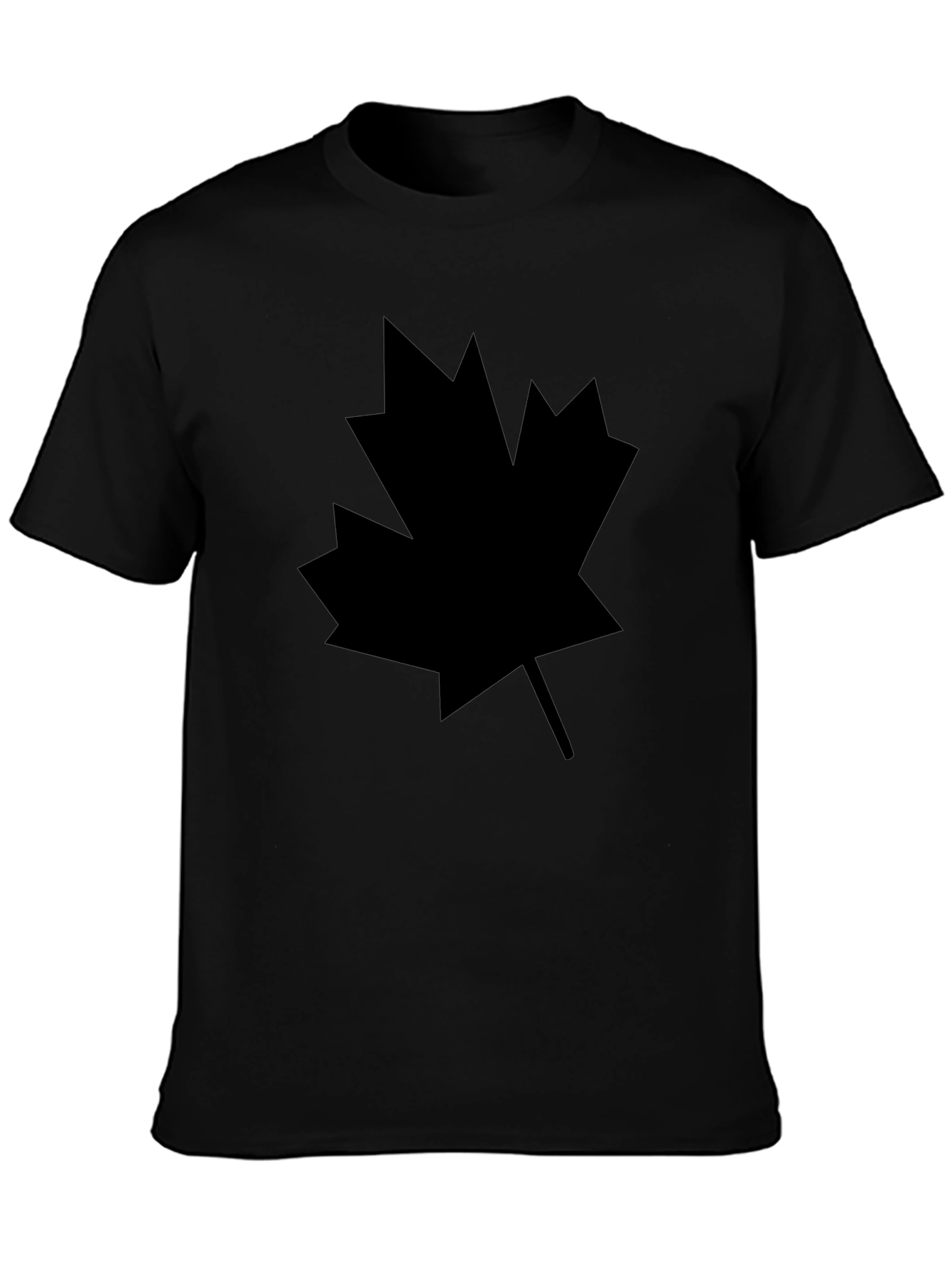 Black Maple Leaf Graphic Tee - Casual Style
