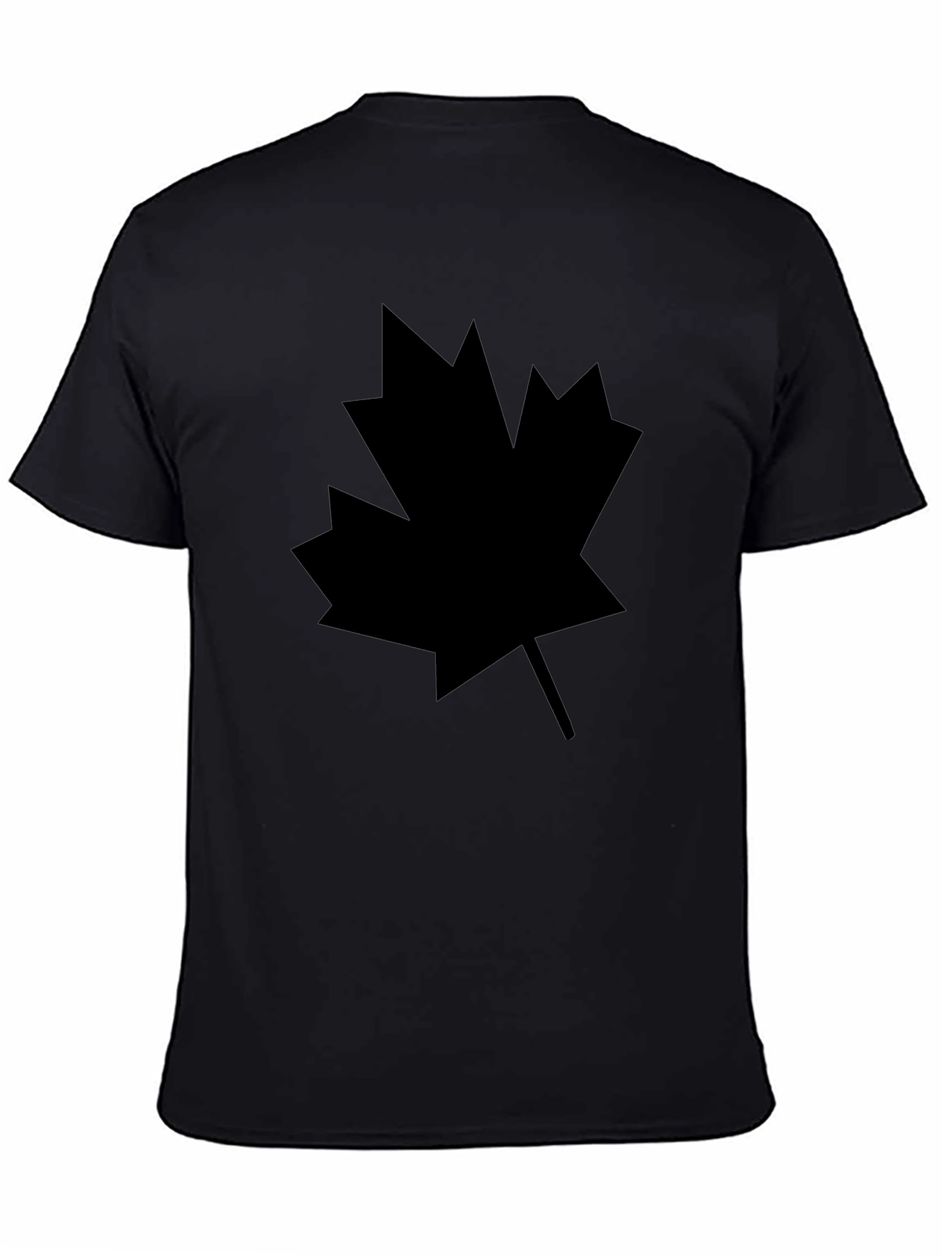Black Maple Leaf Graphic Tee - Casual Style