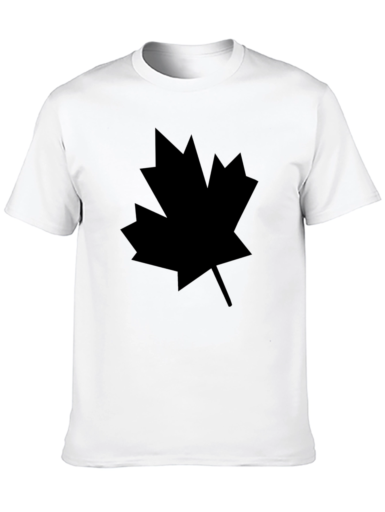 Black Maple Leaf Graphic Tee - Casual Style