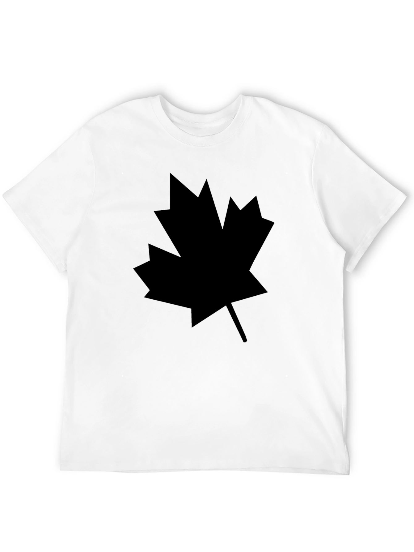 Black Maple Leaf Graphic Tee - Casual Style
