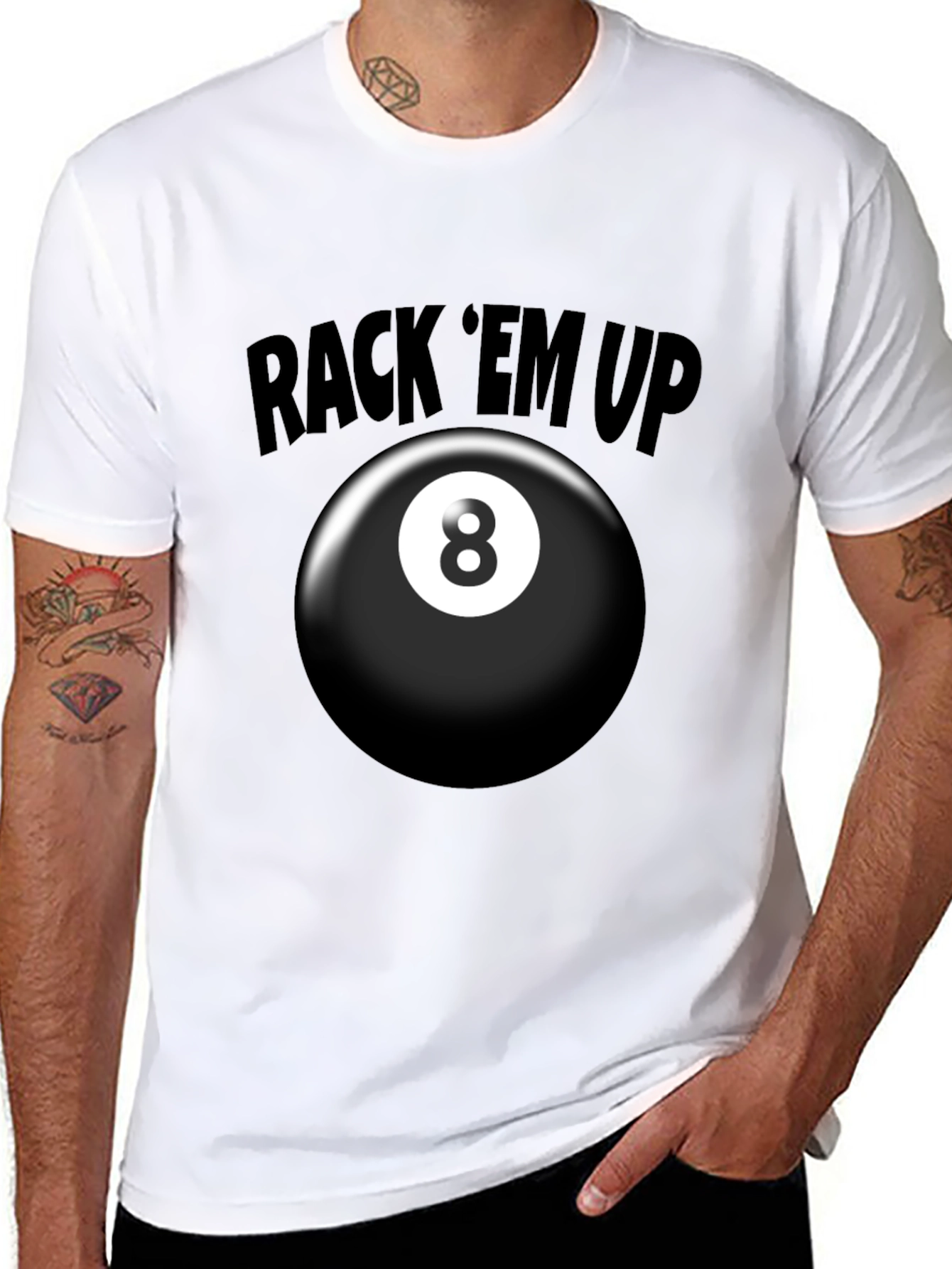 Rack Em Up 8 Ball Graphic T-Shirt