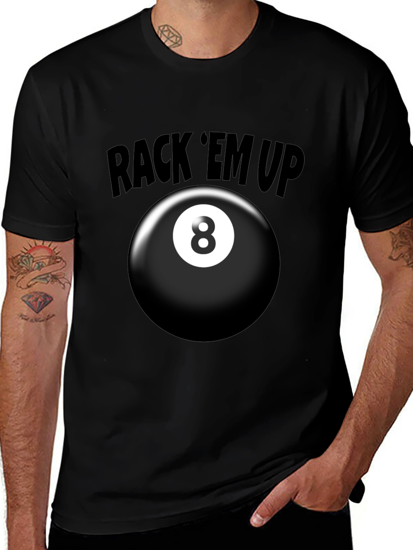 Rack Em Up 8 Ball Graphic T-Shirt
