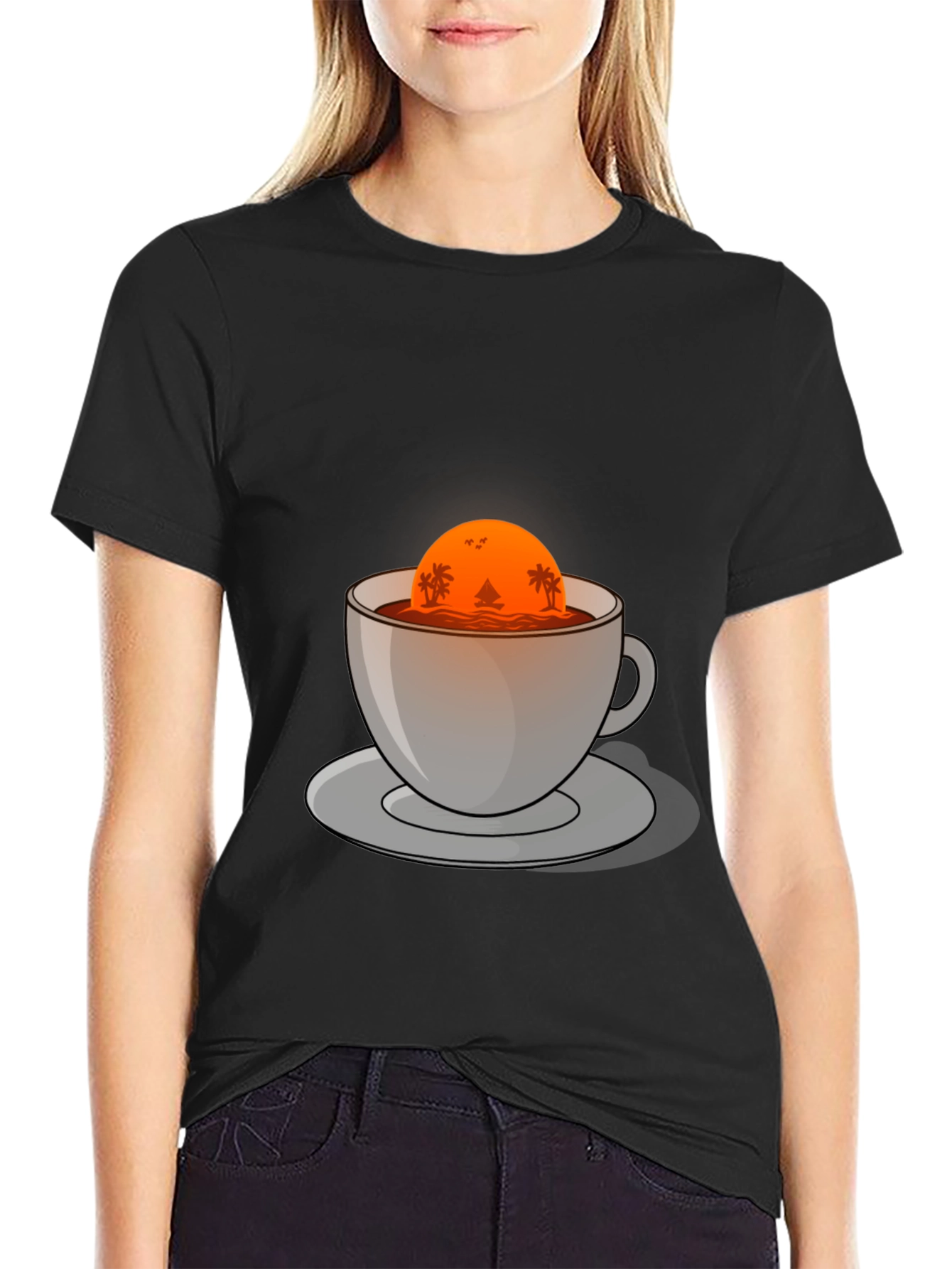 Sunset Coffee Graphic Tee - Island Vibes
