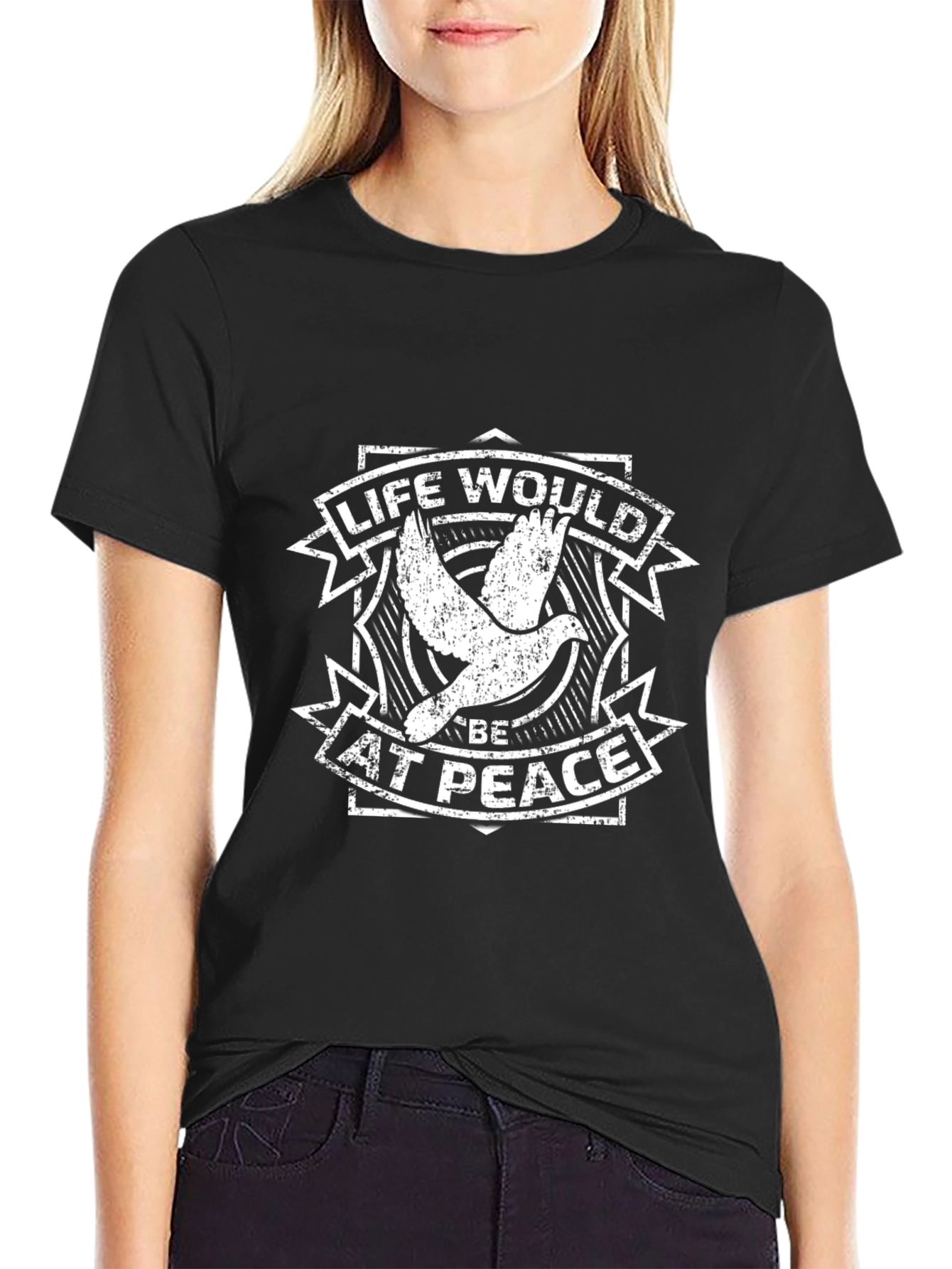 Life Would Be at Peace Dove Graphic T-Shirt