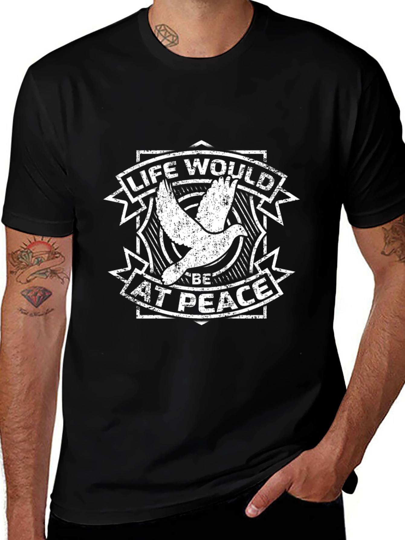 Life Would Be at Peace Dove Graphic T-Shirt
