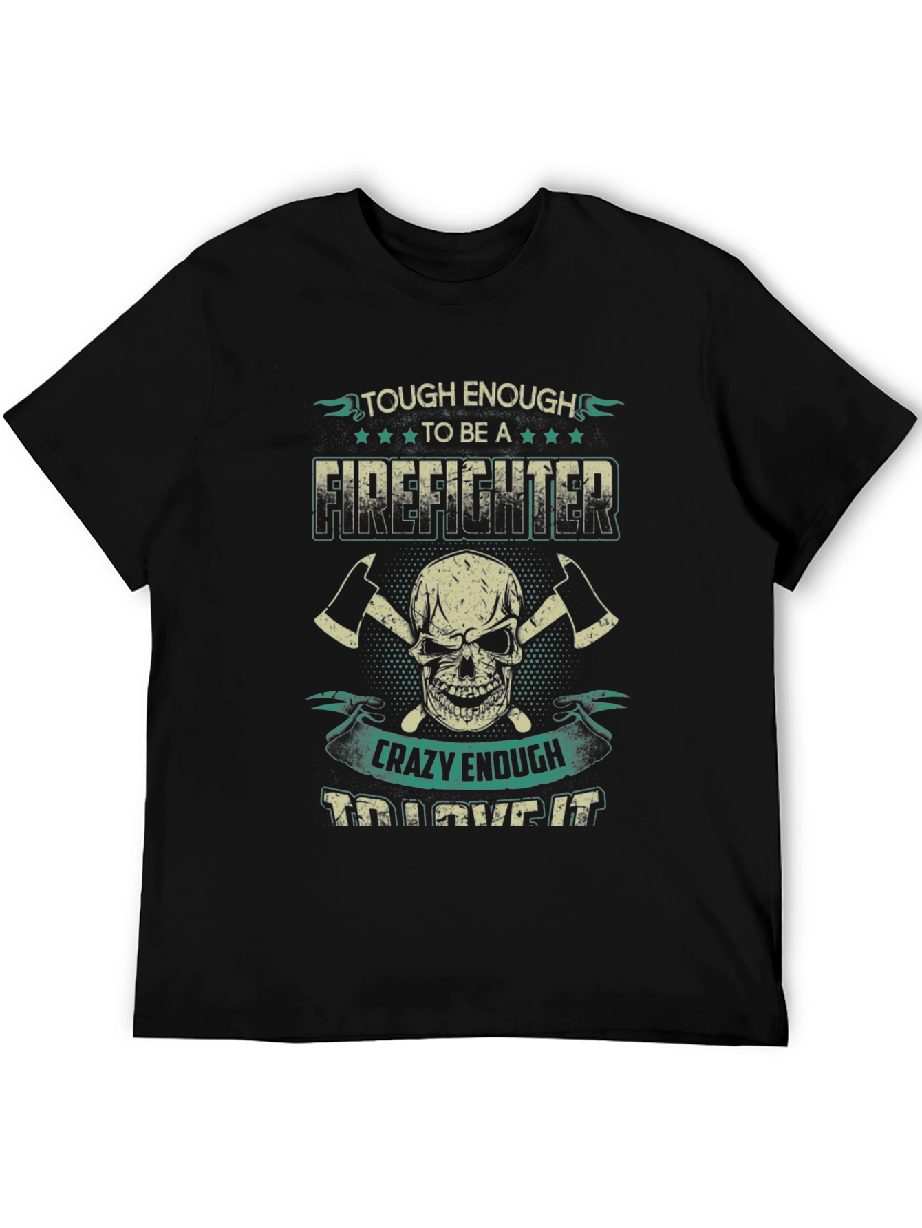 Firefighter Skull Graphic T-Shirt