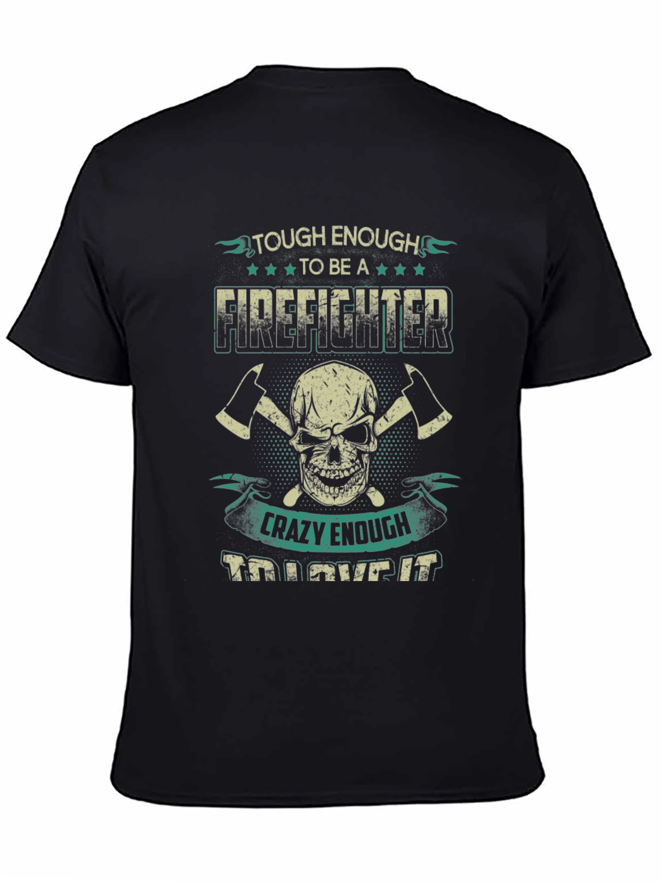 Firefighter Skull Graphic T-Shirt