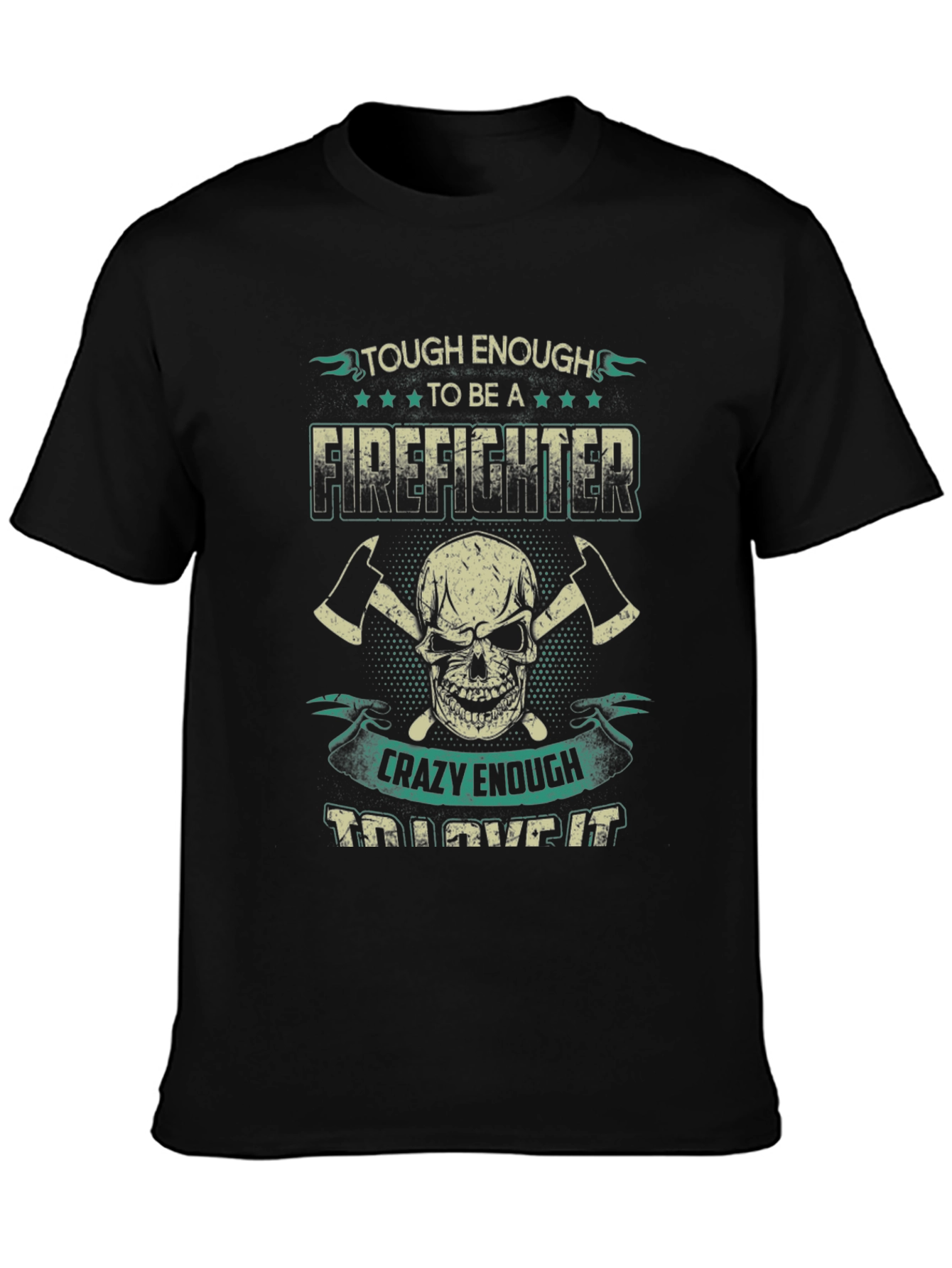 Firefighter Skull Graphic T-Shirt
