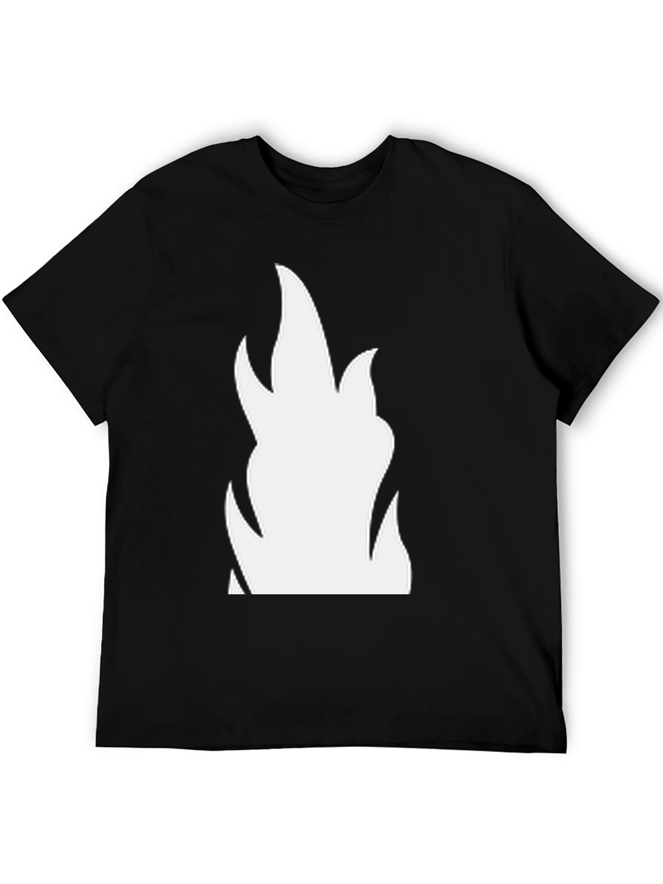 Bold Flame Graphic Tee - Black Cotton T-Shirt