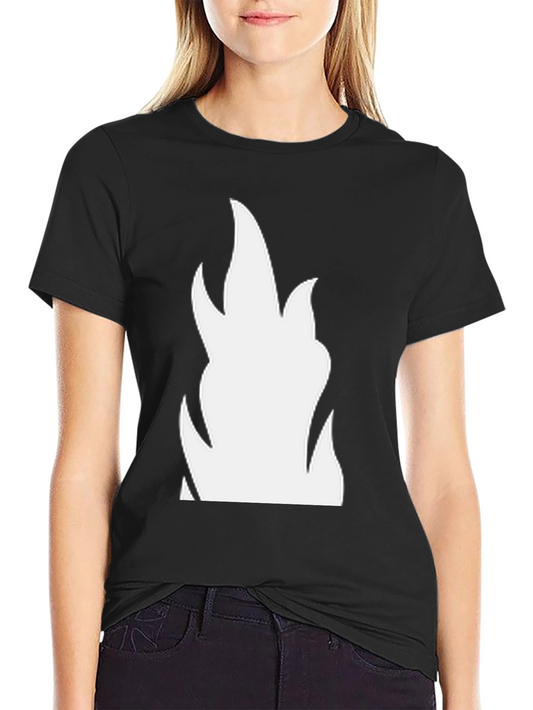 Bold Flame Graphic Tee - Black Cotton T-Shirt