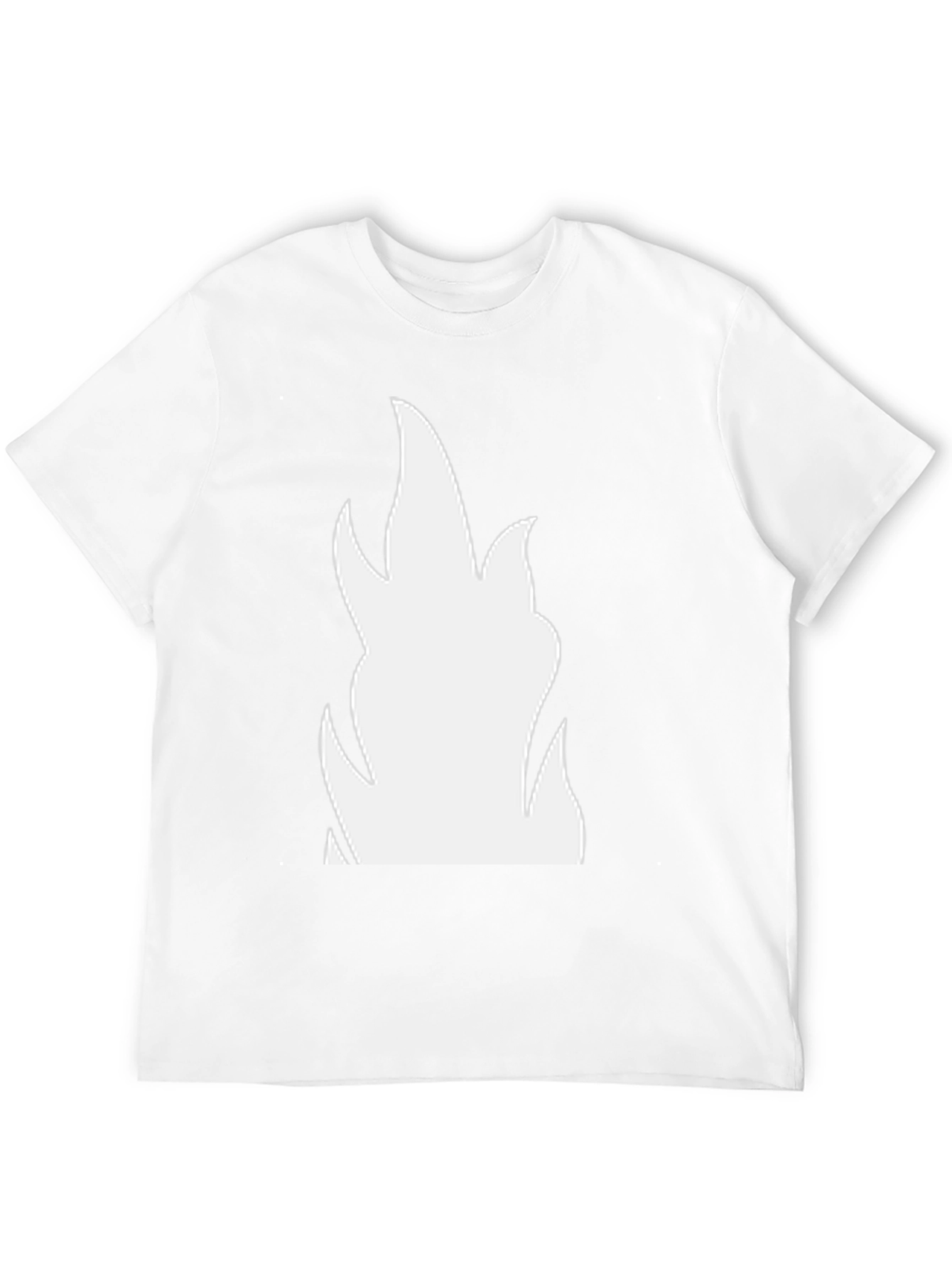 Bold Flame Graphic Tee - Black Cotton T-Shirt