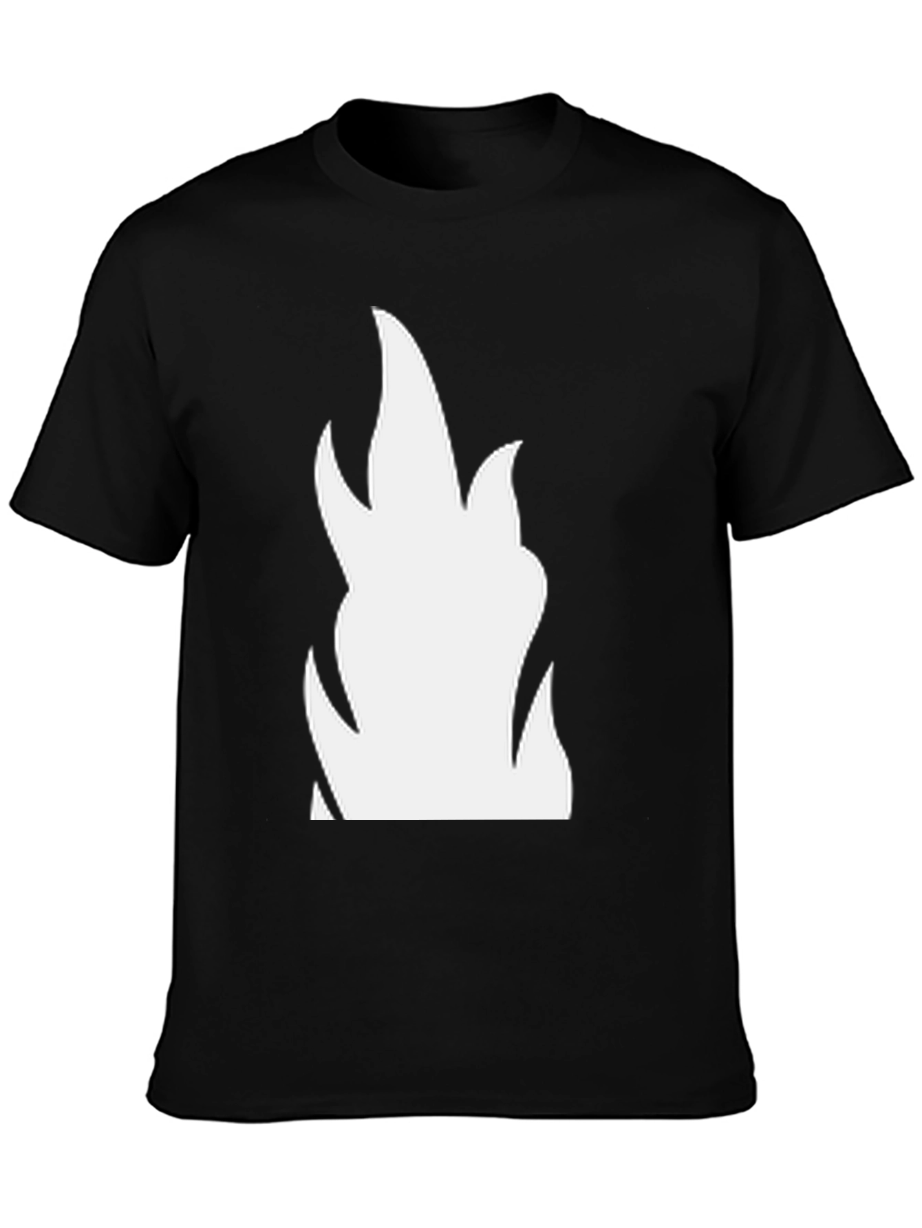 Bold Flame Graphic Tee - Black Cotton T-Shirt