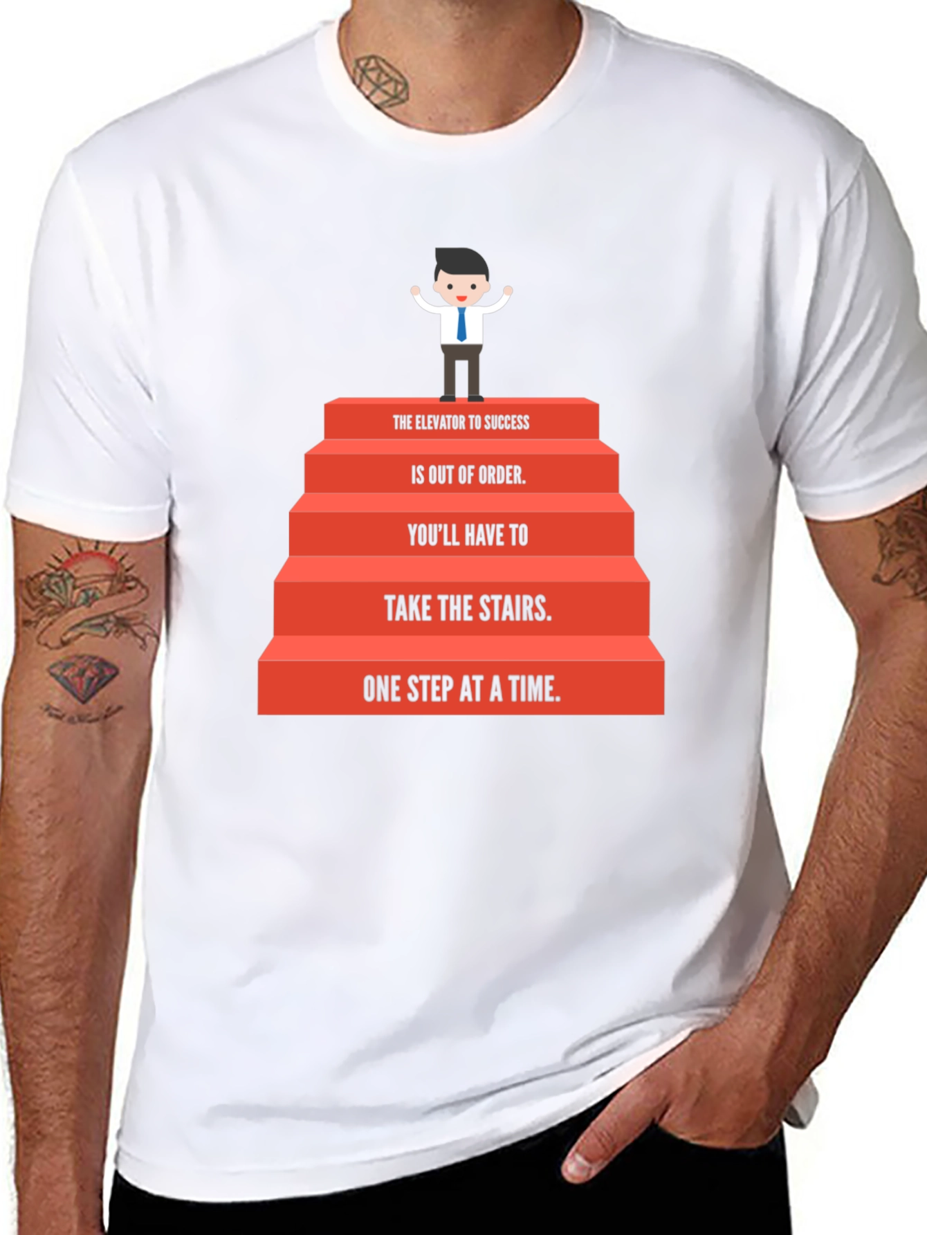 Motivational Stairs to Success Graphic Tee