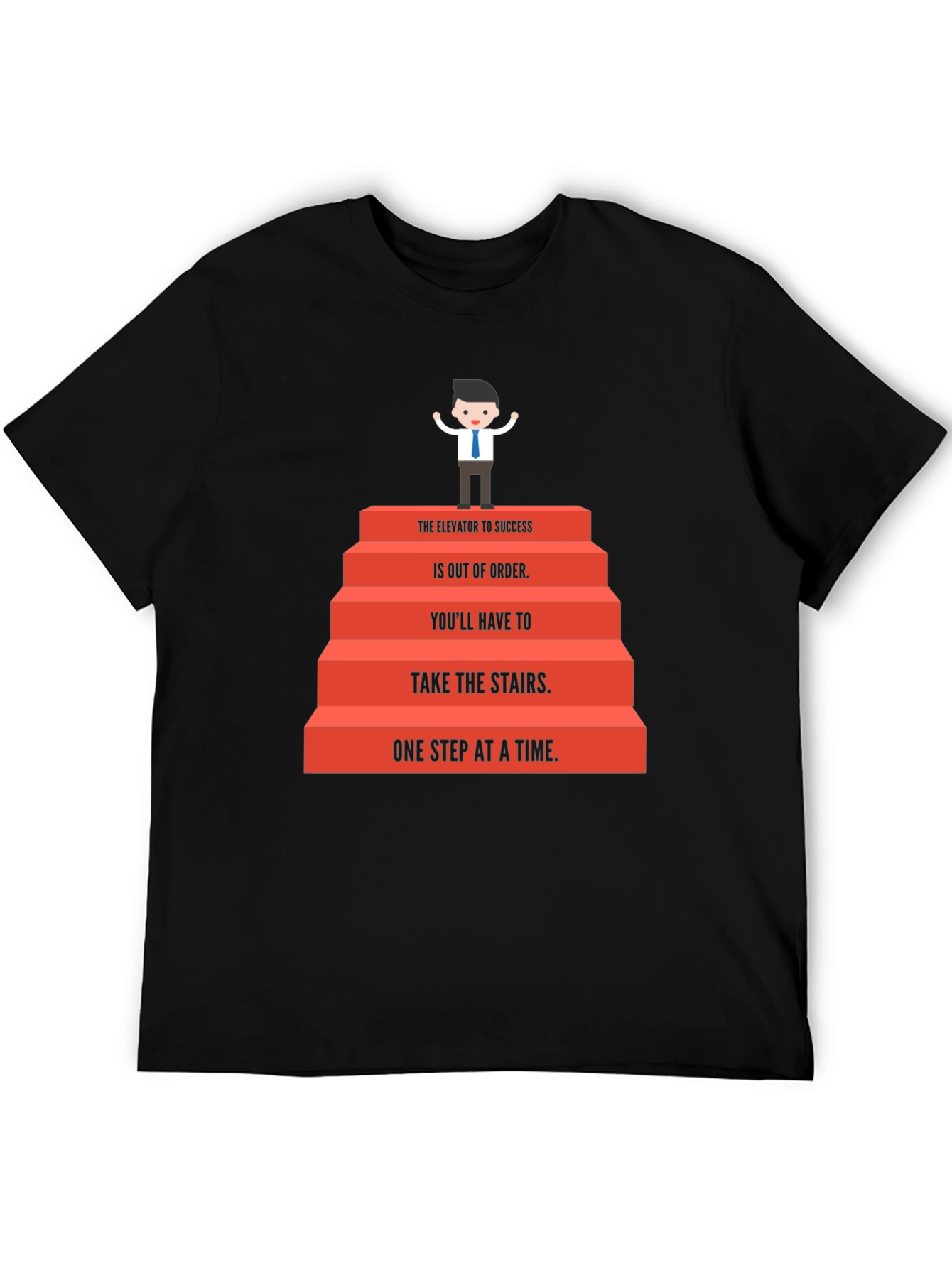 Motivational Stairs to Success Graphic Tee