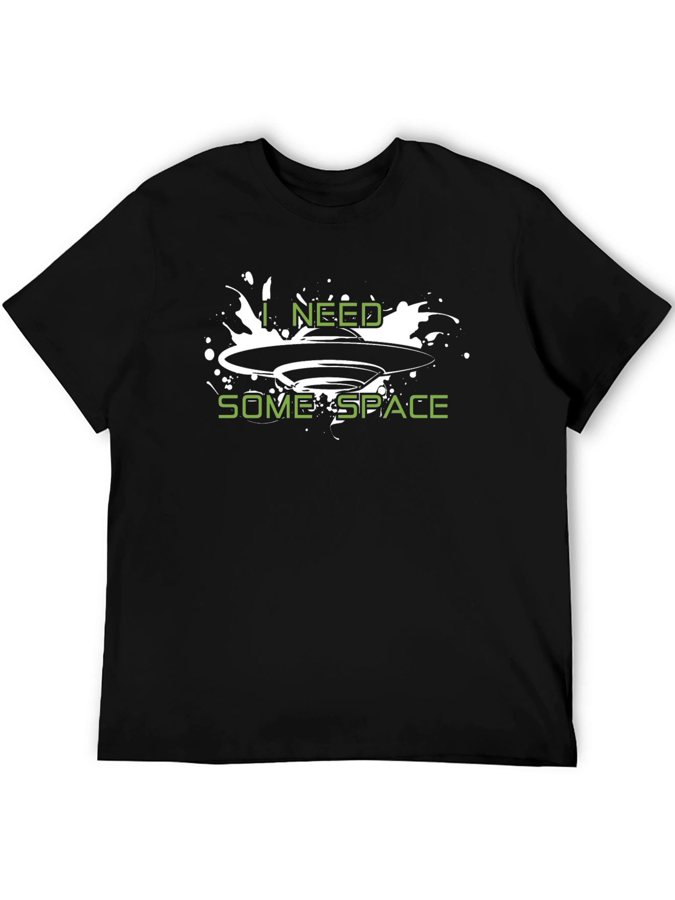 I Need Some Space UFO Graphic T-Shirt - Black