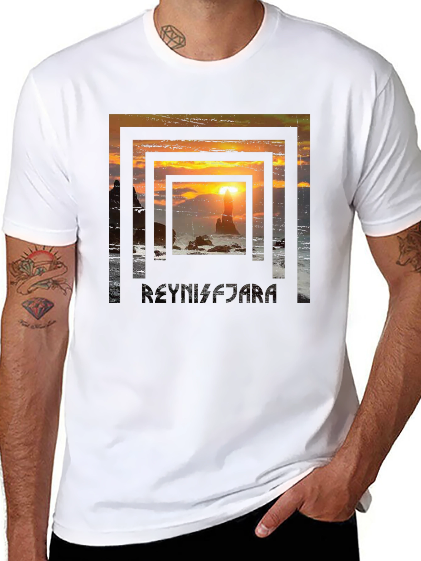 Sunset Beach Framed Graphic Tee
