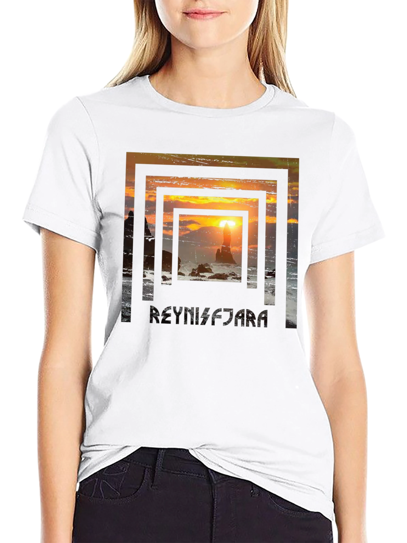 Sunset Beach Framed Graphic Tee
