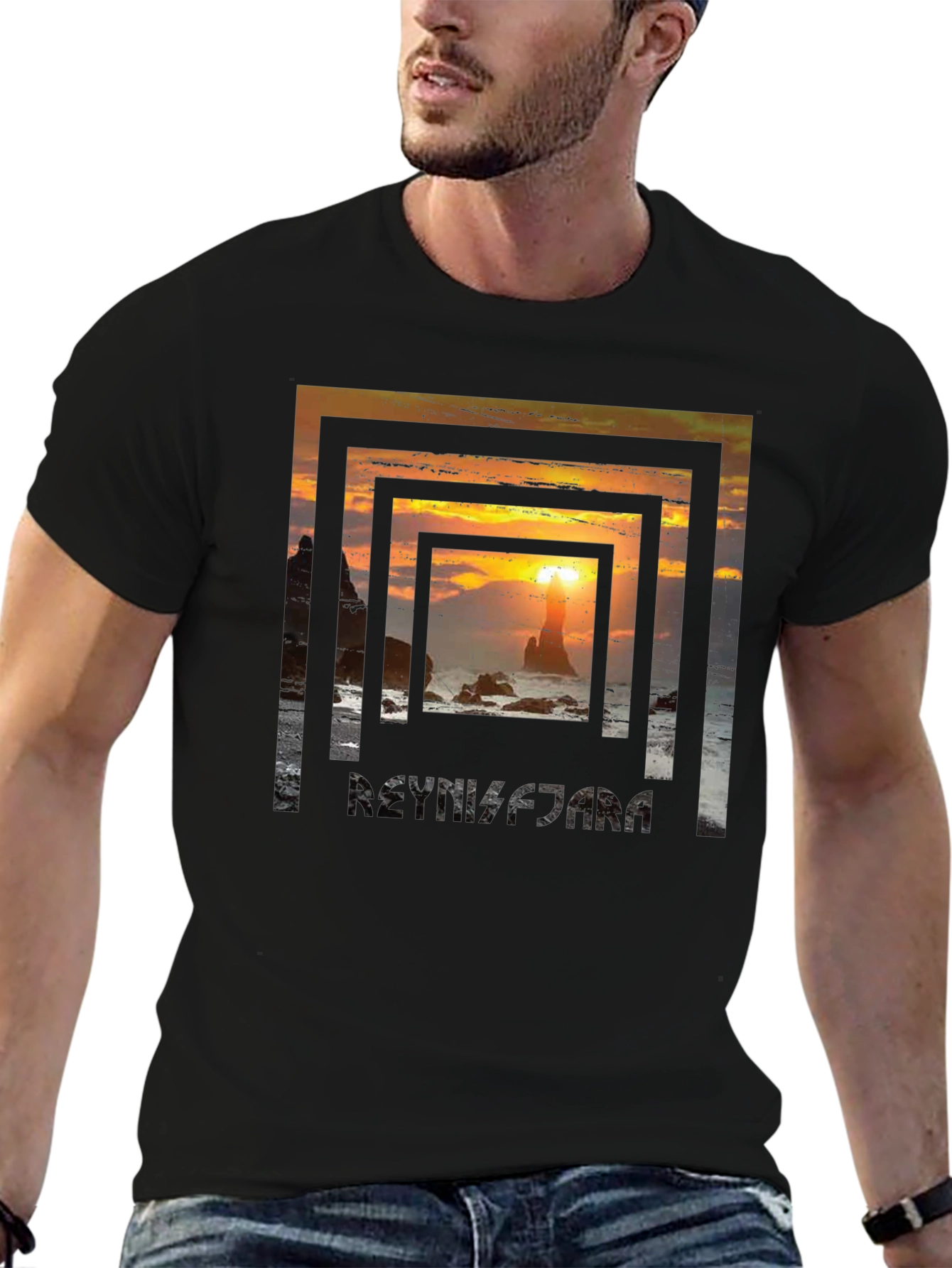 Sunset Beach Framed Graphic Tee