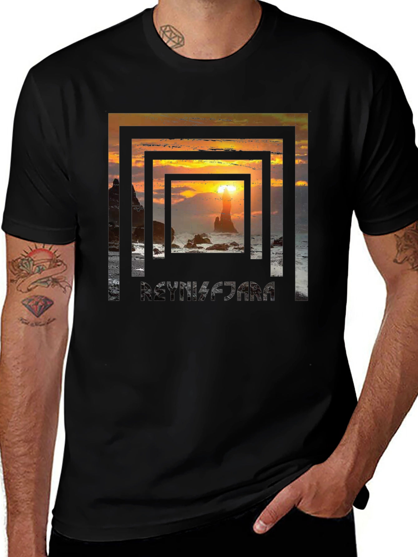 Sunset Beach Framed Graphic Tee