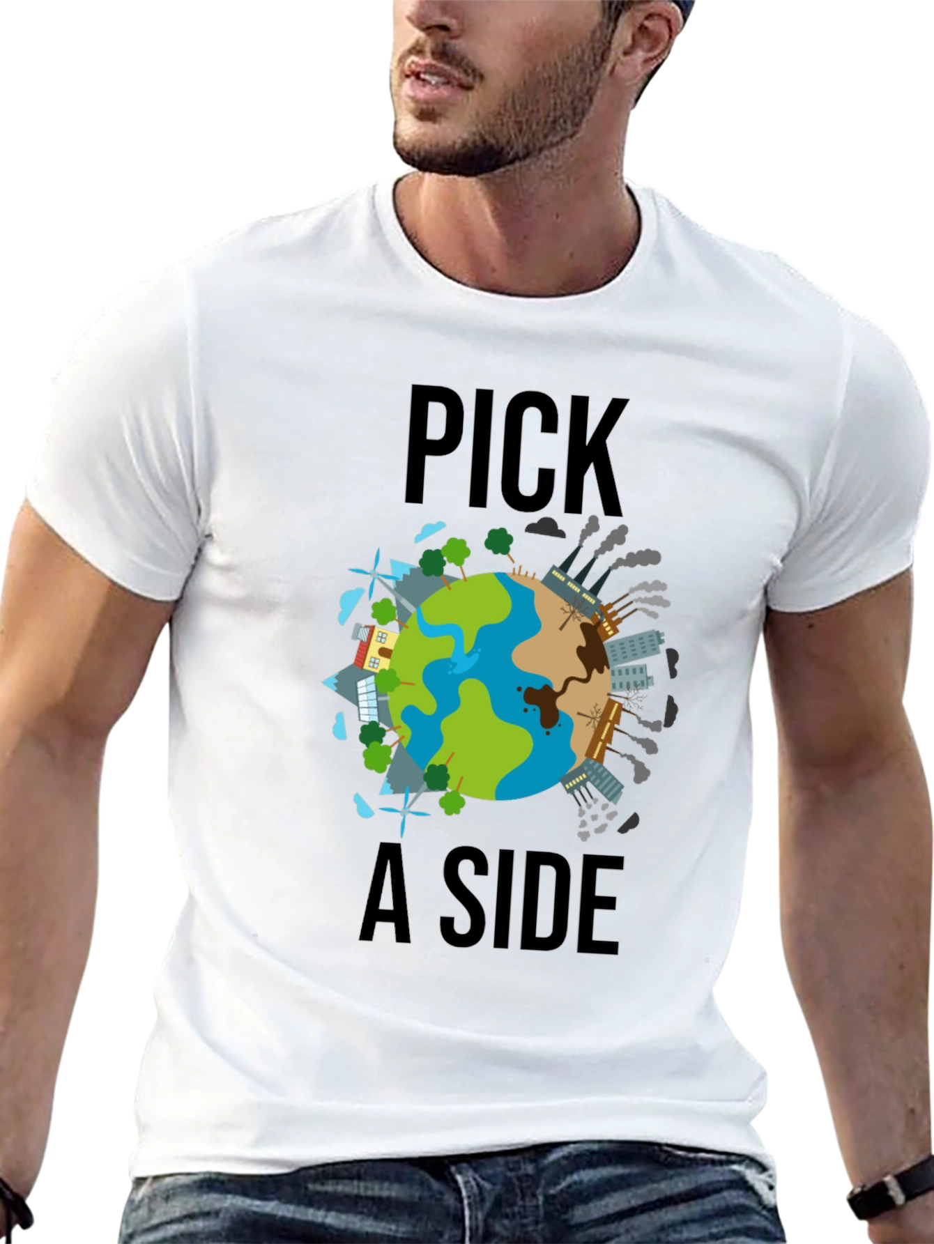 Pick a Side Earth T-Shirt: Environmental Awareness Tee