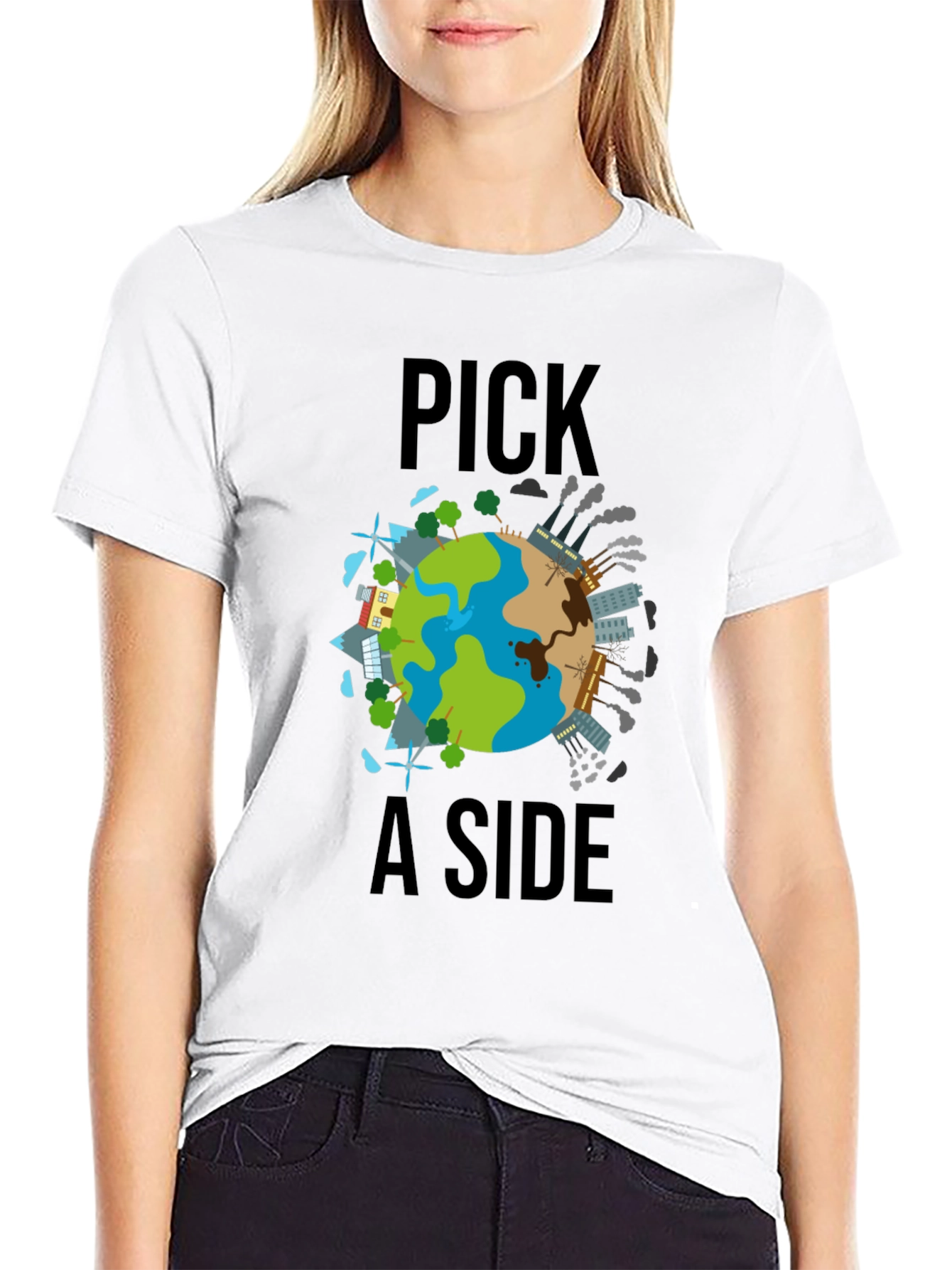 Pick a Side Earth T-Shirt: Environmental Awareness Tee