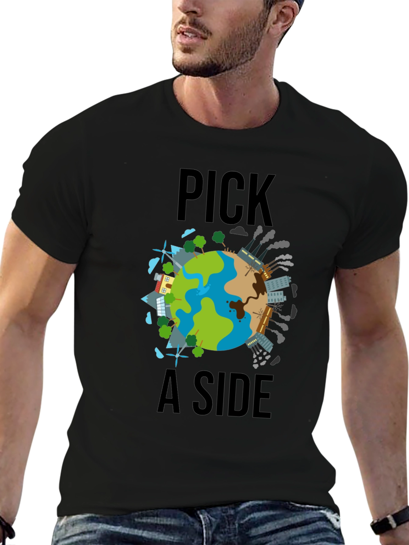 Pick a Side Earth T-Shirt: Environmental Awareness Tee