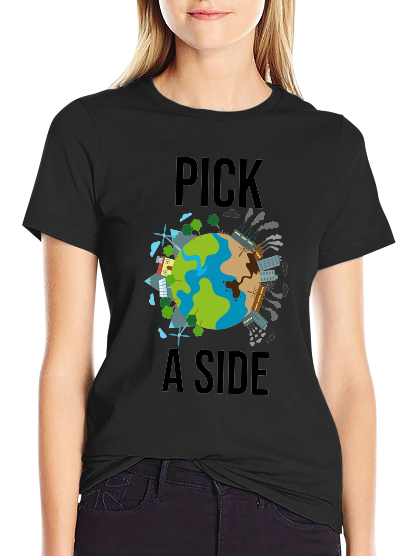 Pick a Side Earth T-Shirt: Environmental Awareness Tee