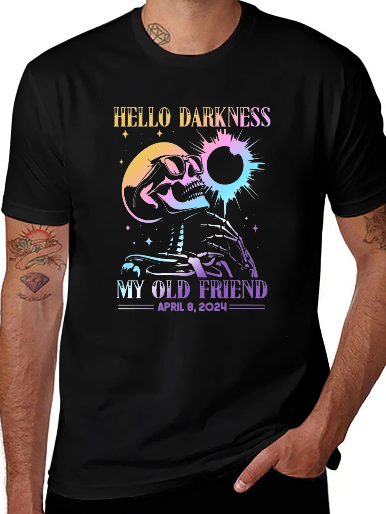 Hello Darkness Skeleton T-Shirt - April 8 2024