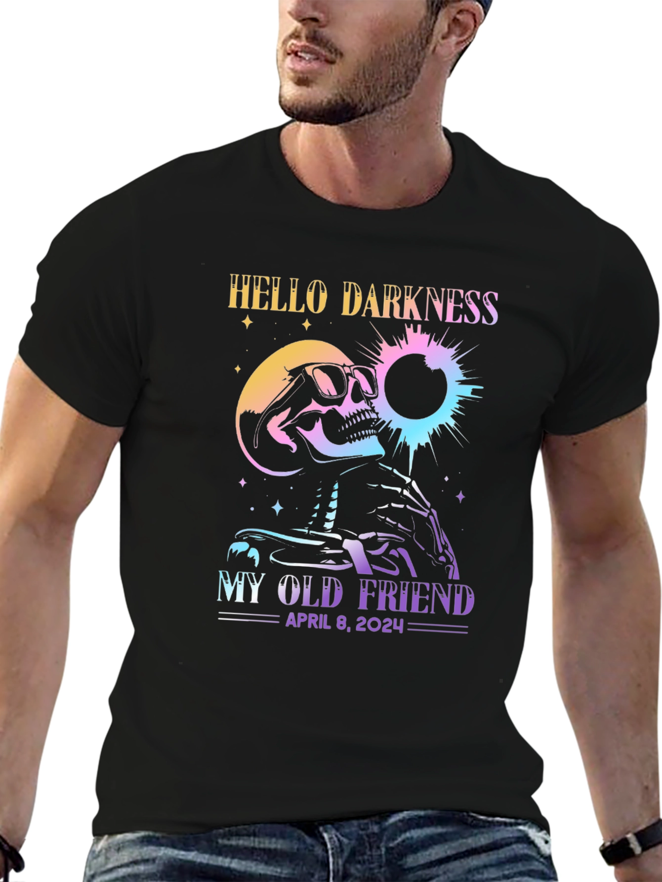 Hello Darkness Skeleton T-Shirt - April 8 2024