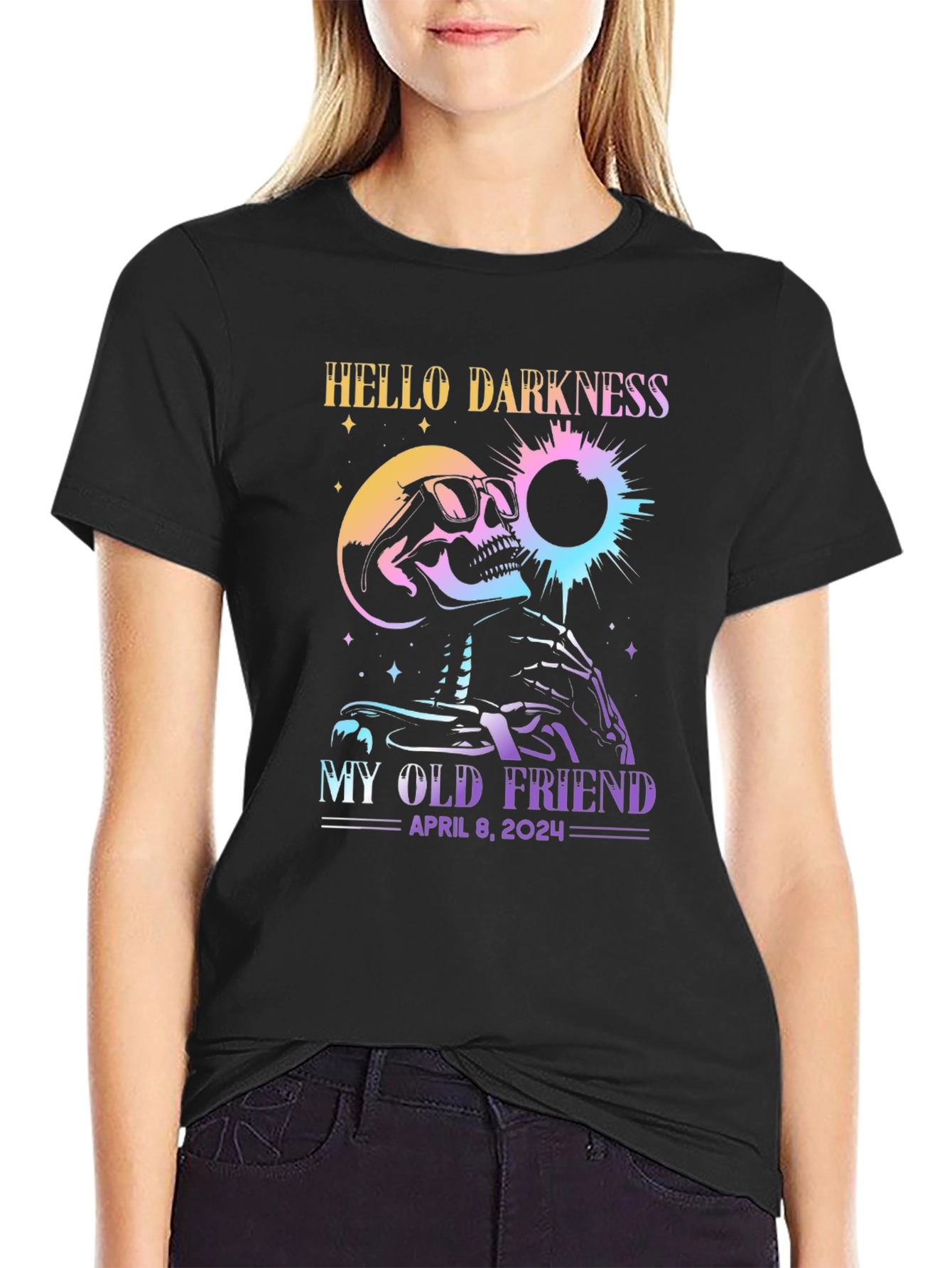 Hello Darkness Skeleton T-Shirt - April 8 2024