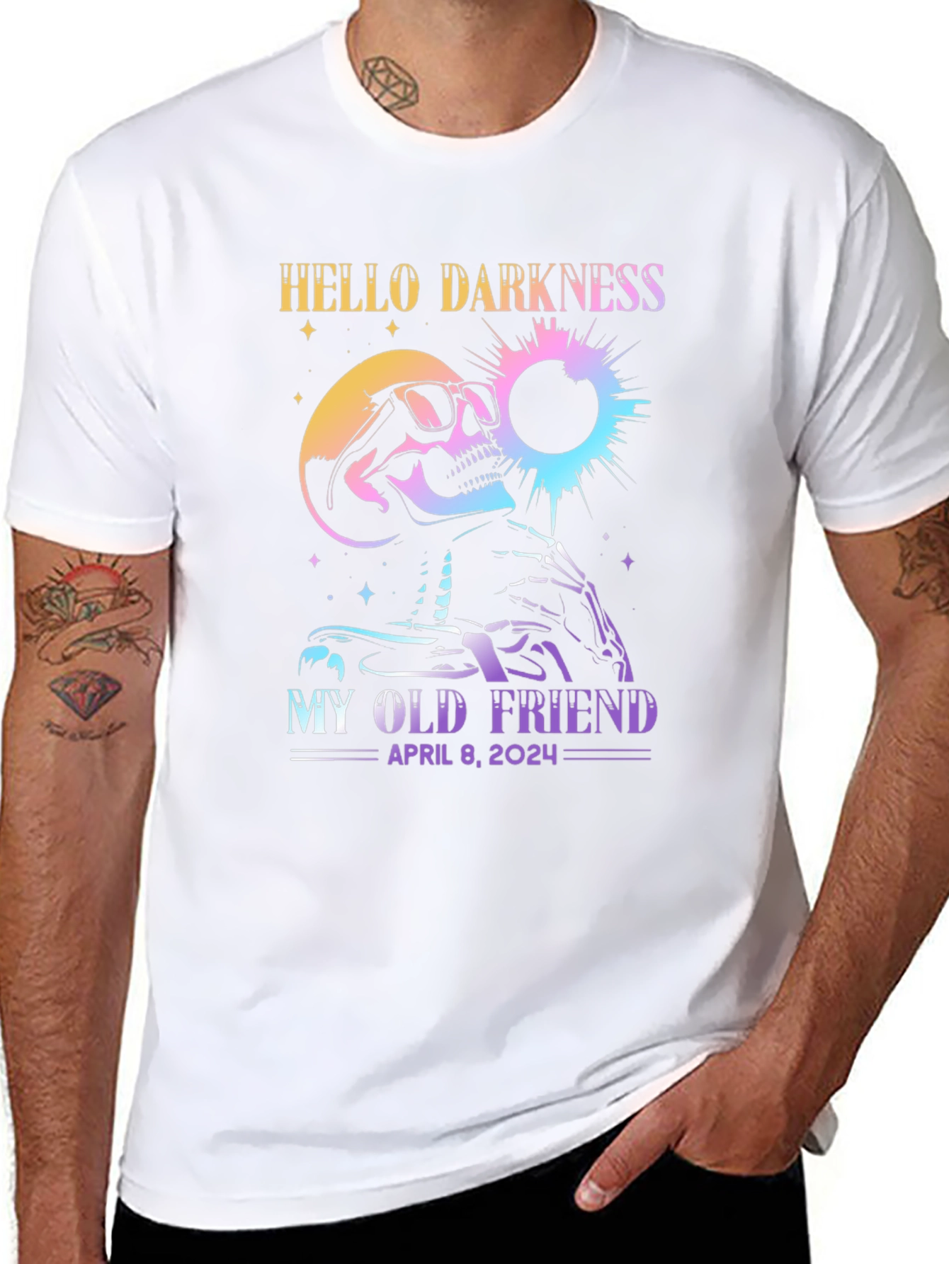 Hello Darkness Skeleton T-Shirt - April 8 2024
