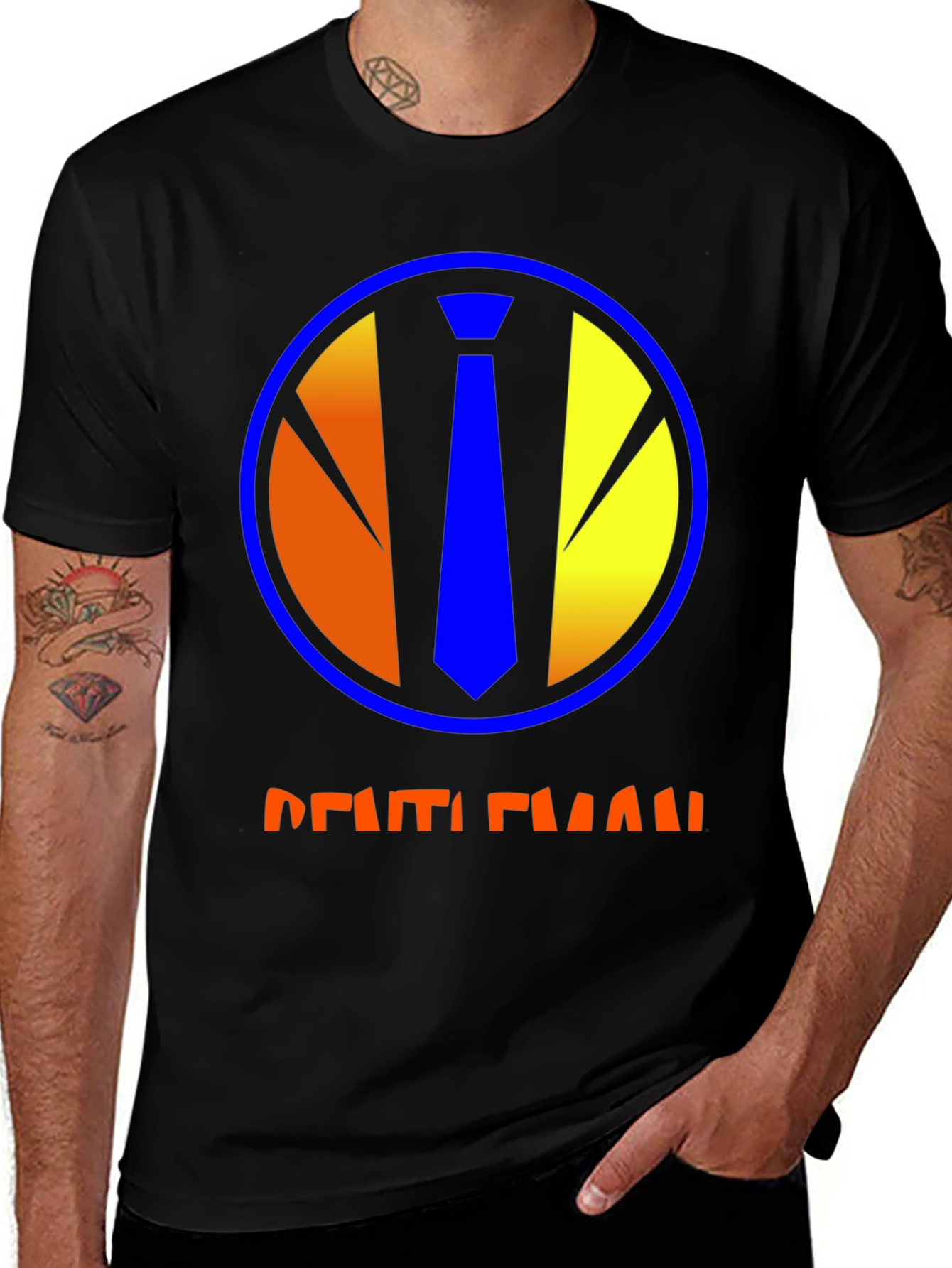 Gentleman Graphic Tee - Round Neck Short Sleeve