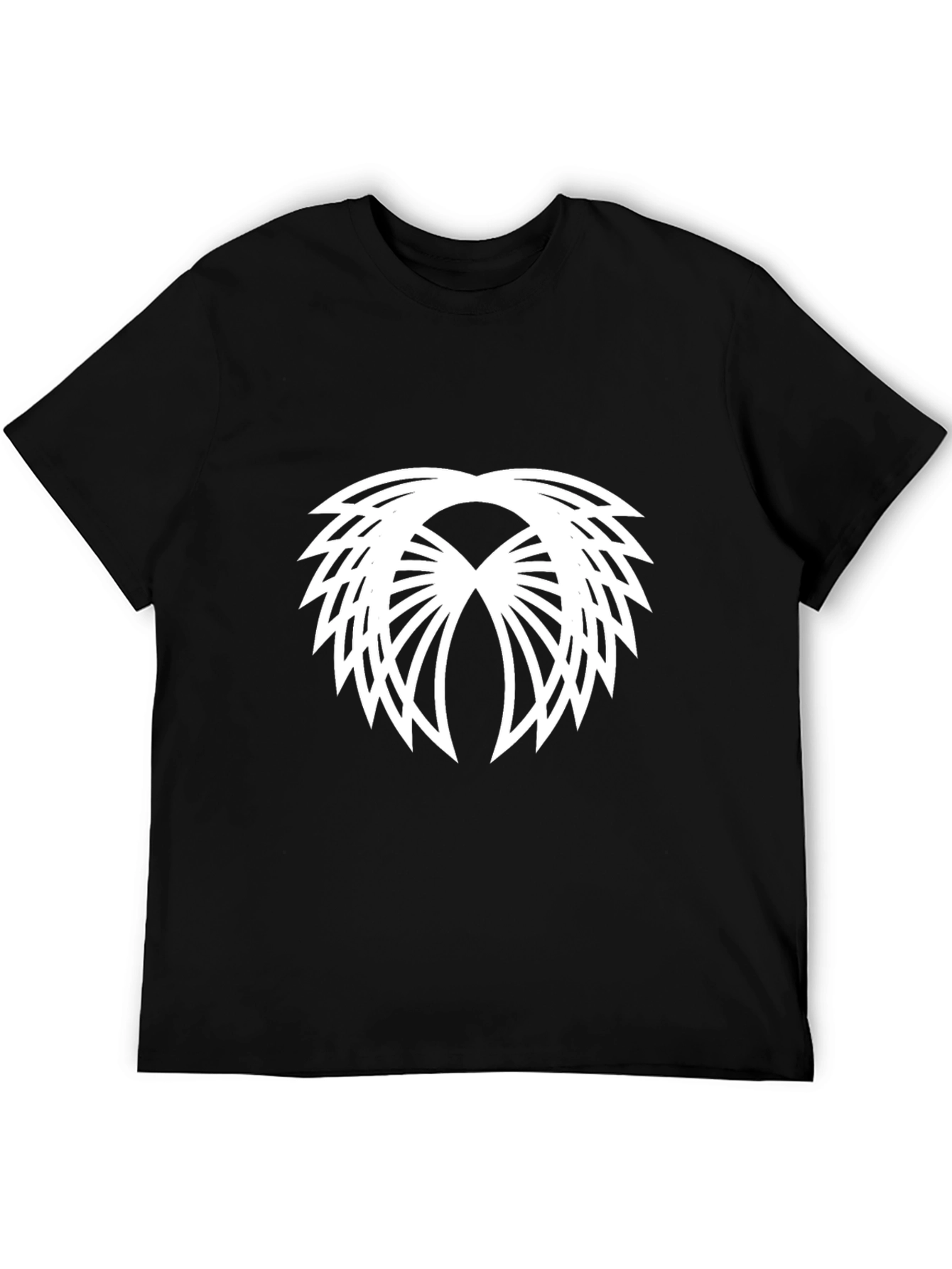 Modern Geometric Graphic Tee - Black Cotton Blend
