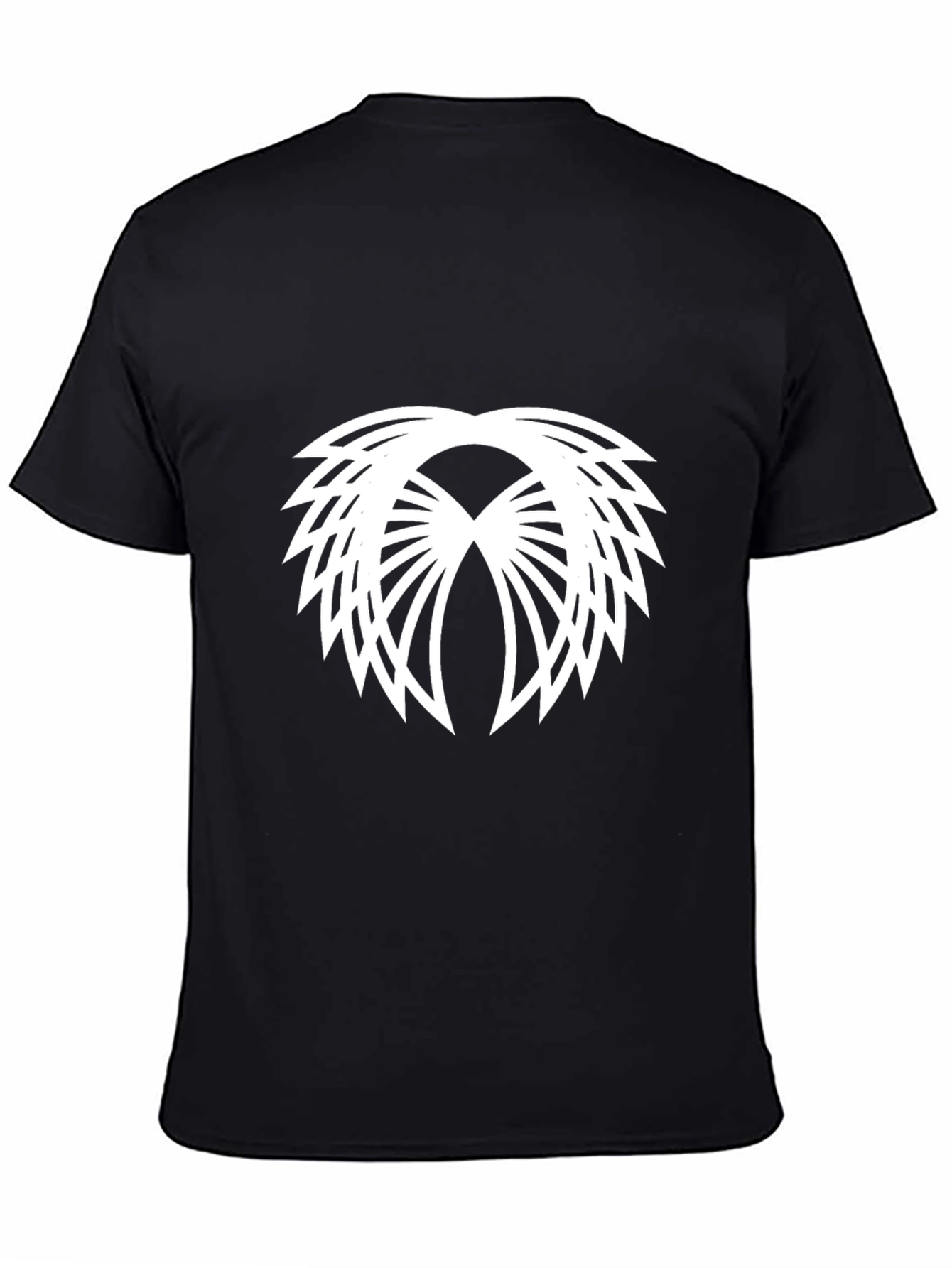 Modern Geometric Graphic Tee - Black Cotton Blend
