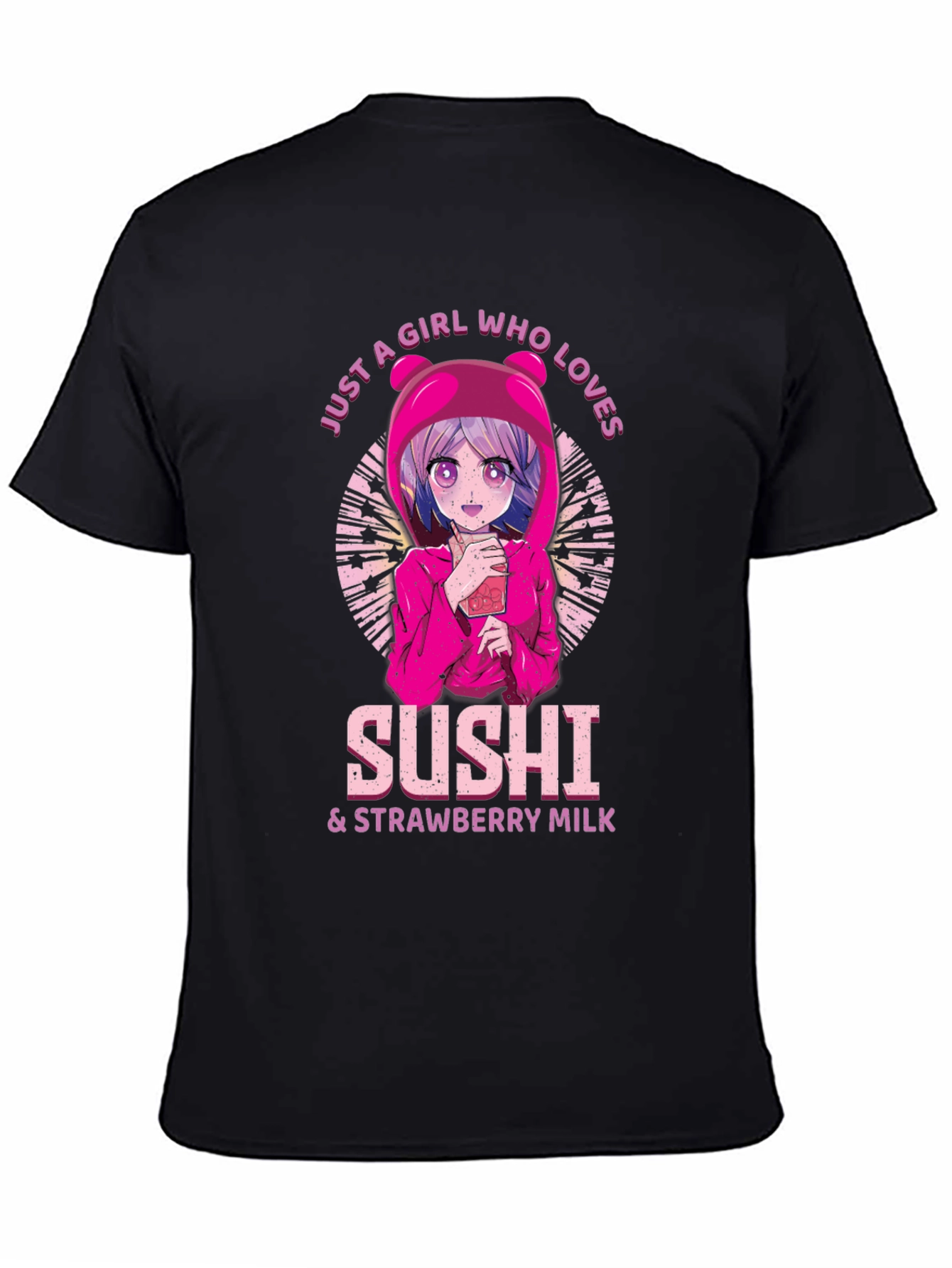 Sushi & Strawberry Milk Anime Graphic T-Shirt