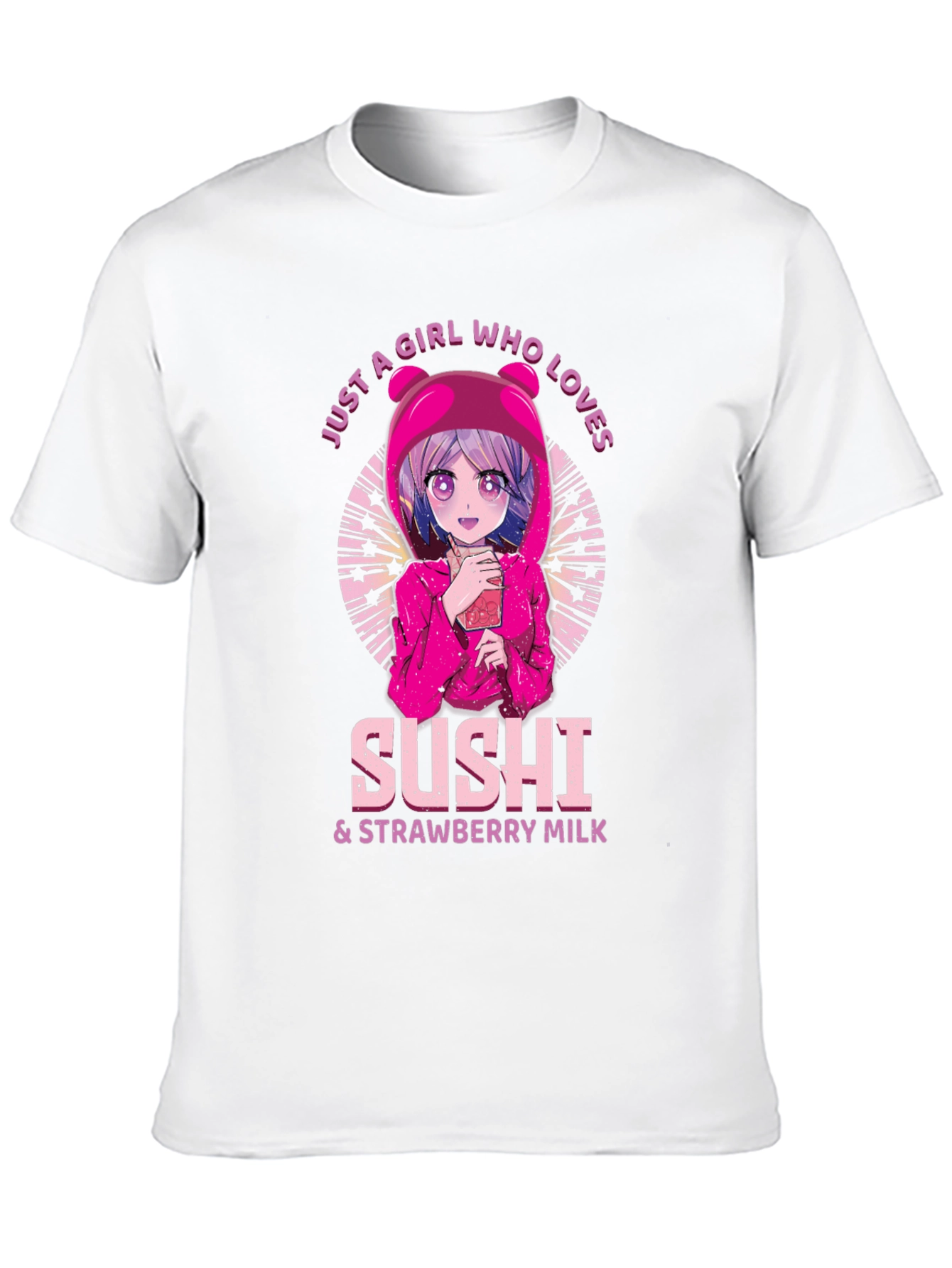 Sushi & Strawberry Milk Anime Graphic T-Shirt