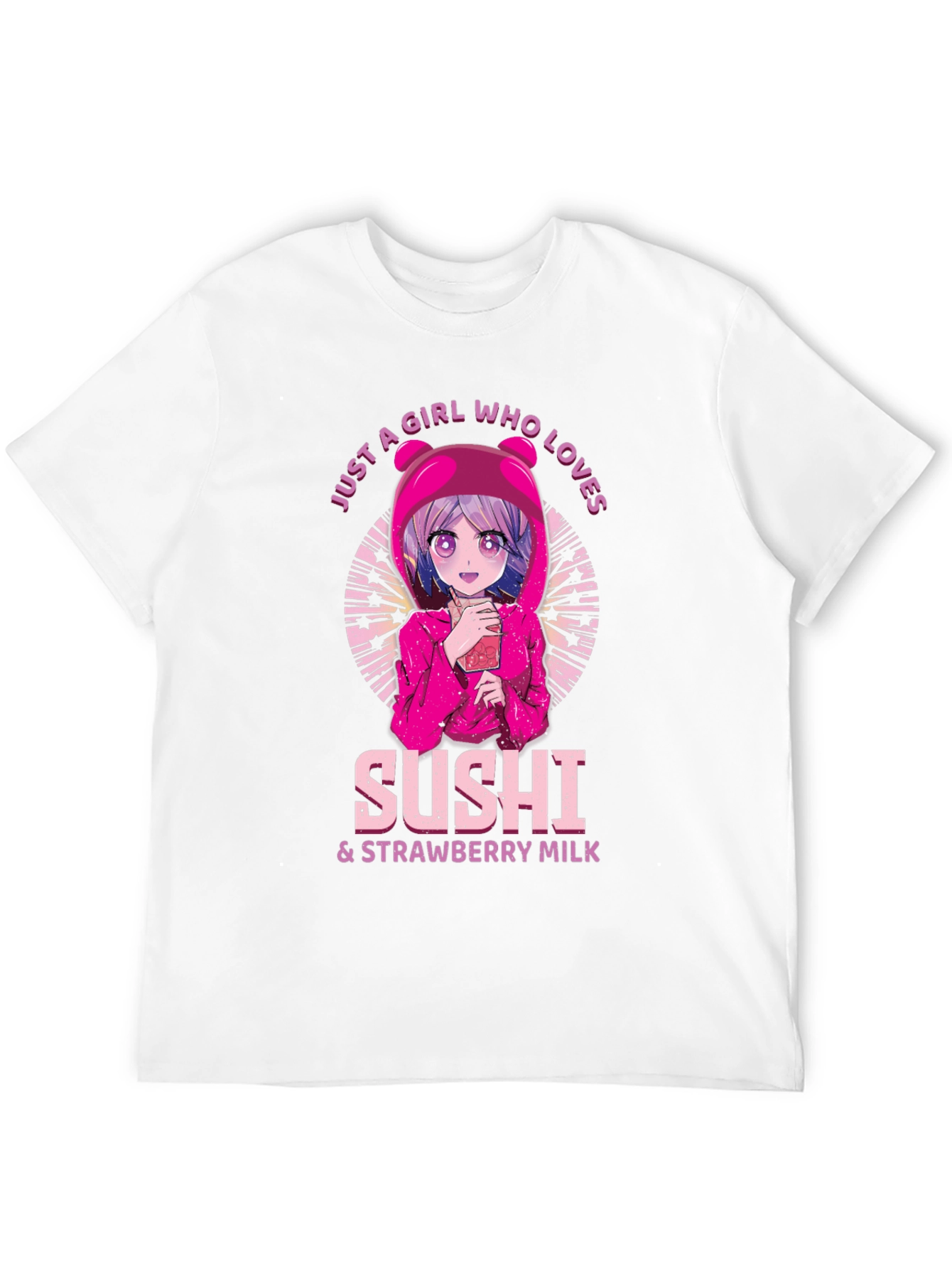 Sushi & Strawberry Milk Anime Graphic T-Shirt
